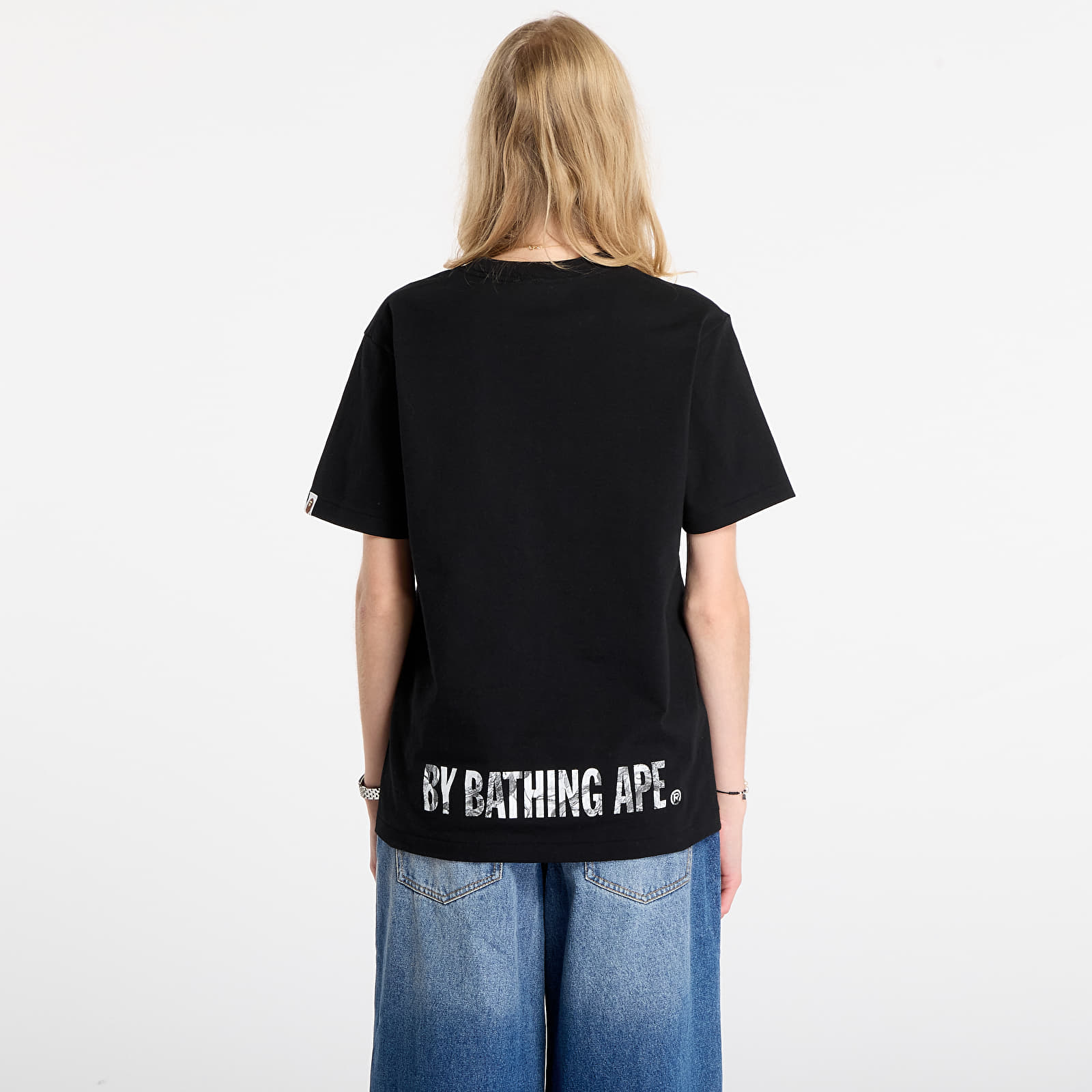 T-shirts de homem A BATHING APE Tree Edge Camo Ape Face Tee UNISEX Black/ White