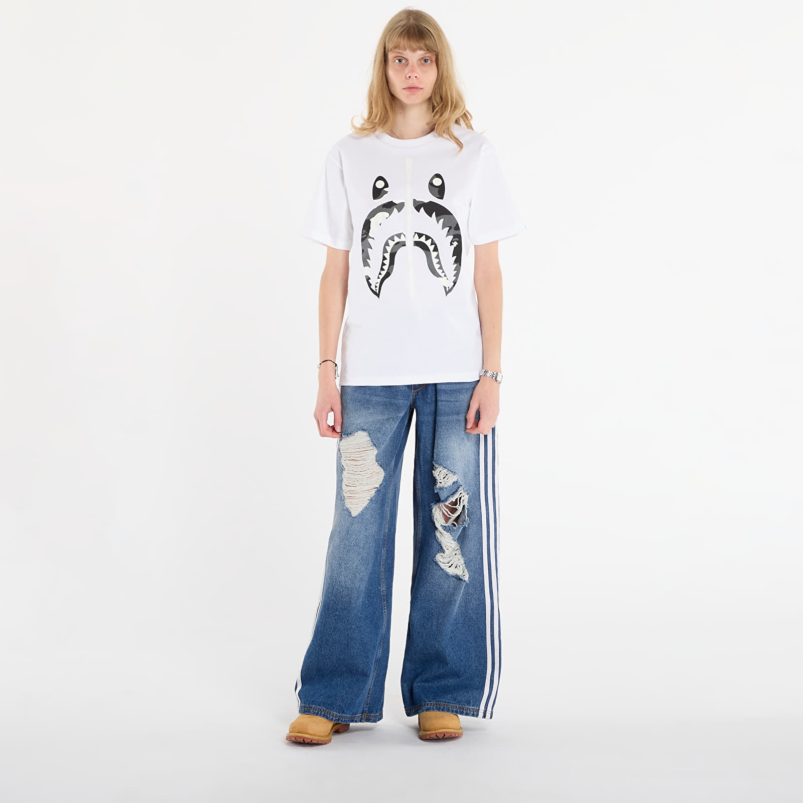 Men's T-shirts A BATHING APE City Camo Shark Tee UNISEX White