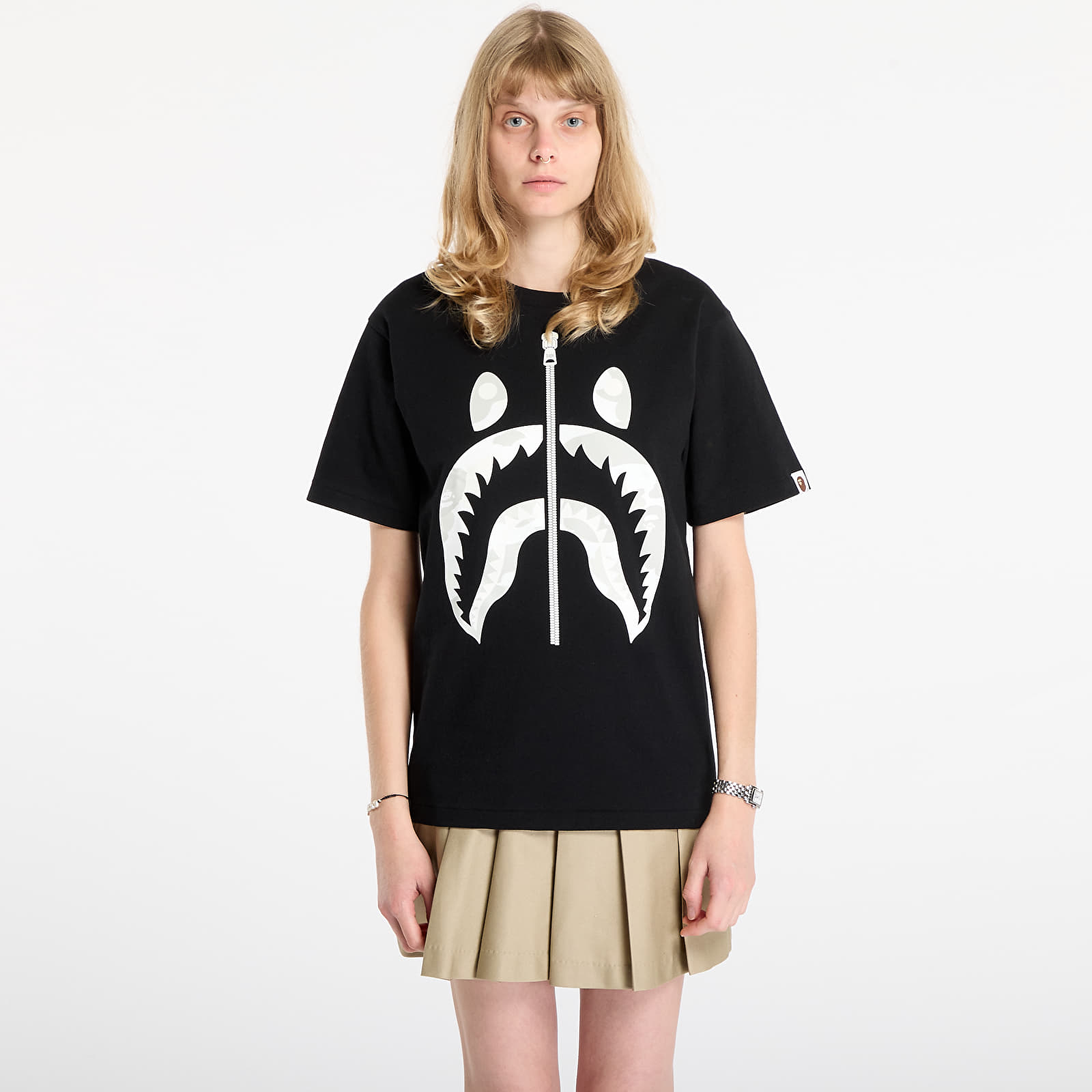 T-shirts de homem A BATHING APE City Camo Shark Tee UNISEX Black