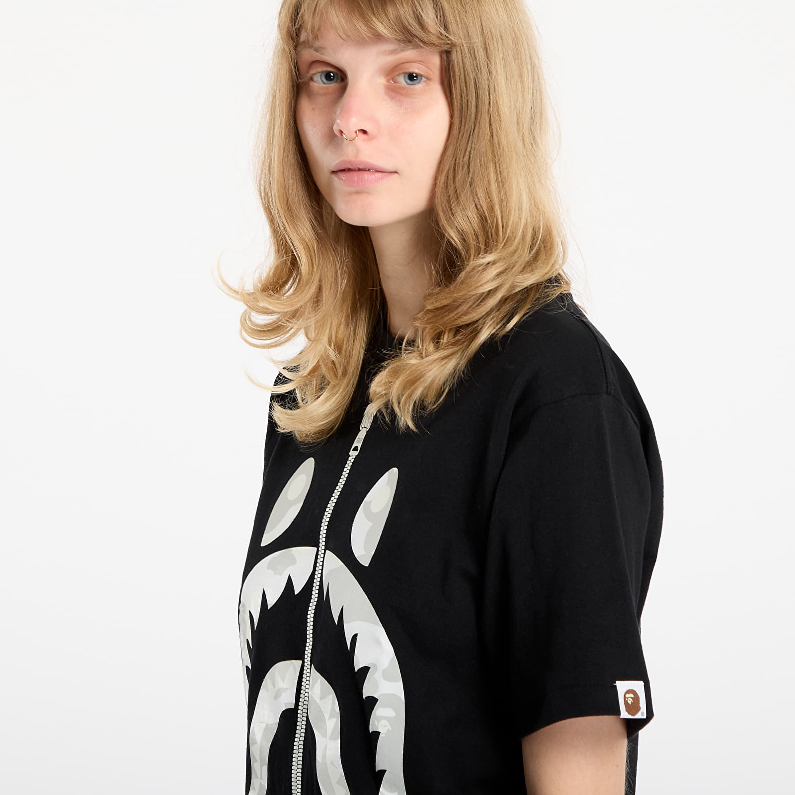 T-shirts de homem A BATHING APE City Camo Shark Tee UNISEX Black