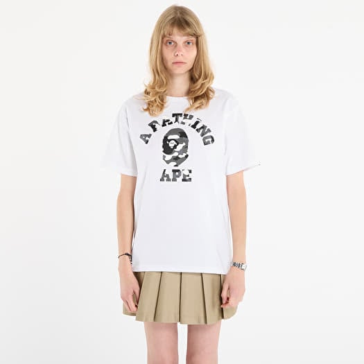 A BATHING APE City Camo College Tee UNISEX White