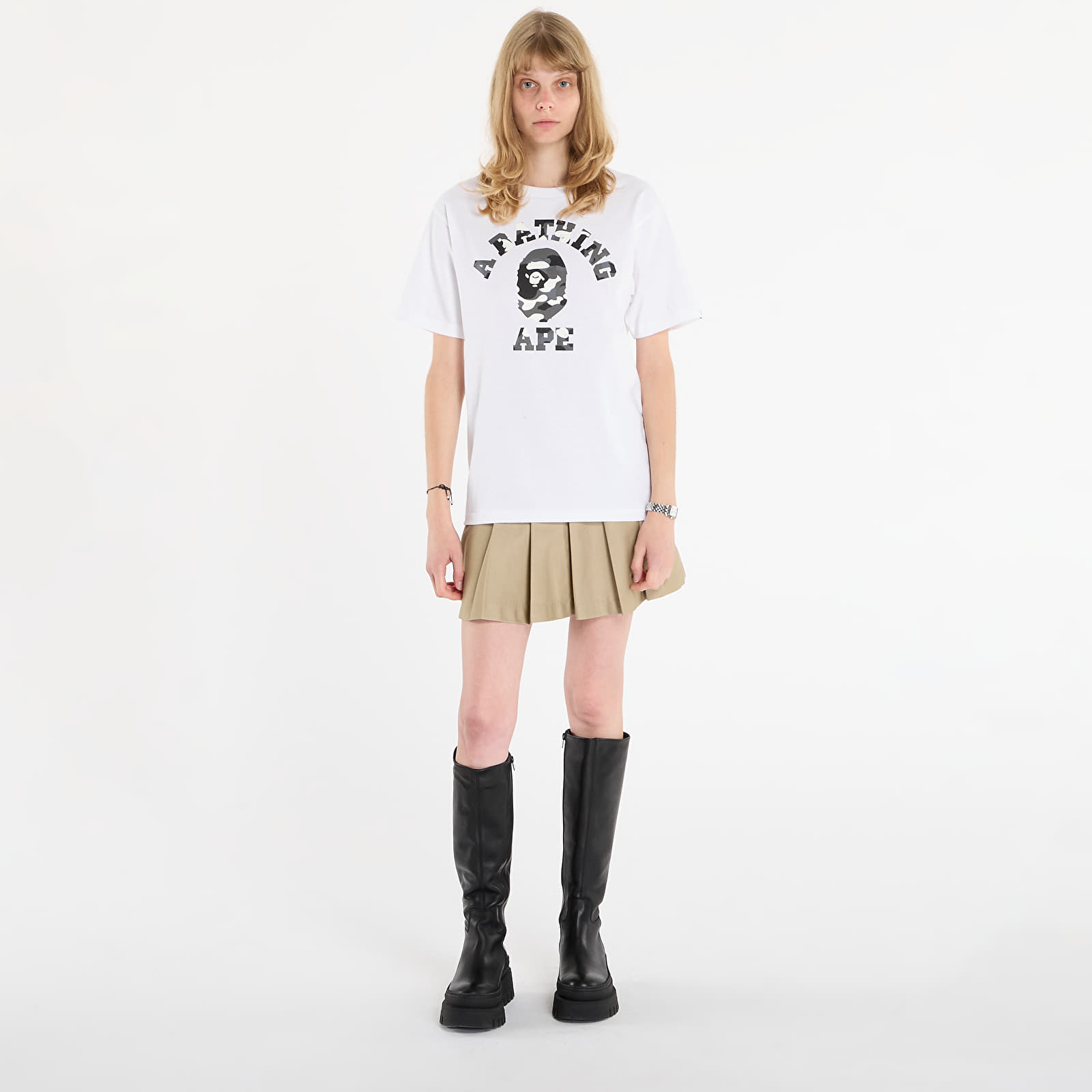 Men's T-shirts A BATHING APE City Camo College Tee UNISEX White