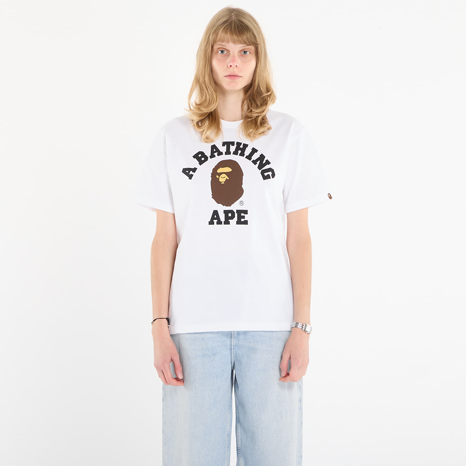 T-shirts de homem A BATHING APE College Tee UNISEX White