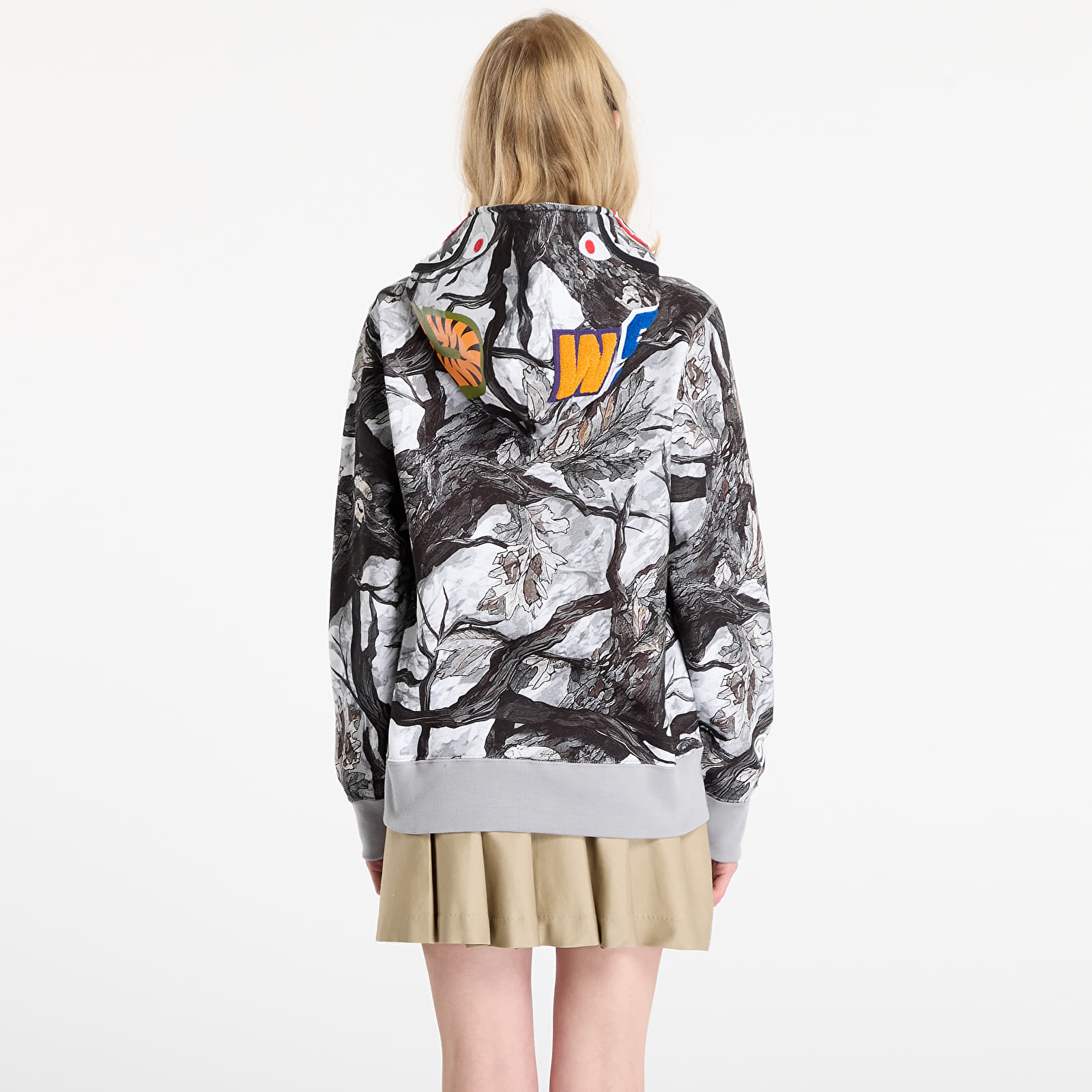 Casacos com capuz para homem A BATHING APE Tree Edge Camo Shark Relaxed Fit Full Zip Hoodie UNISEX White