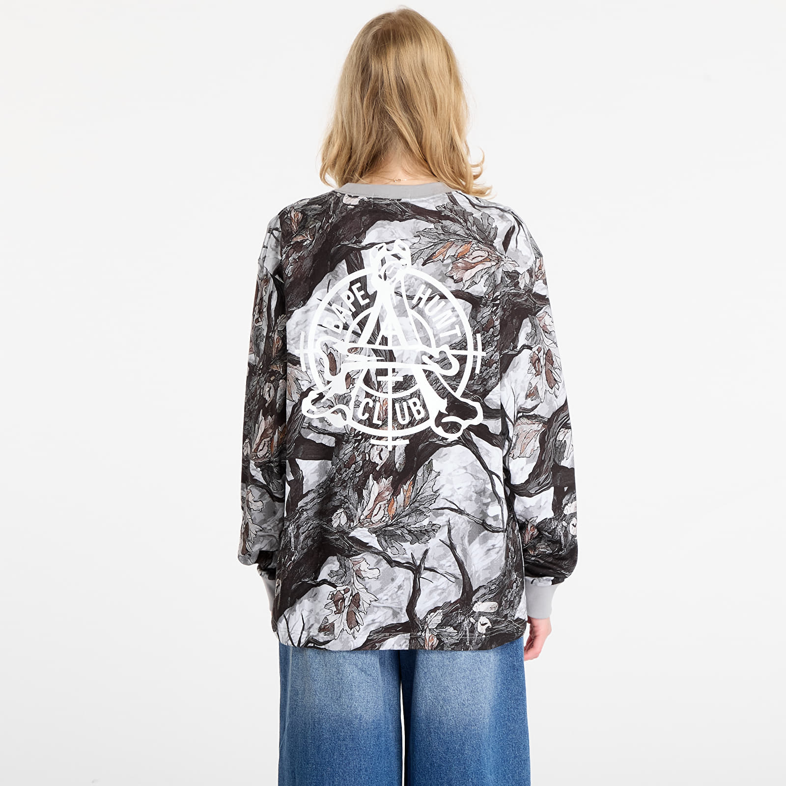 Vīriešu T-krekli A BATHING APE Tree Edge Camo Relaxed Fit Ls Tee UNISEX White