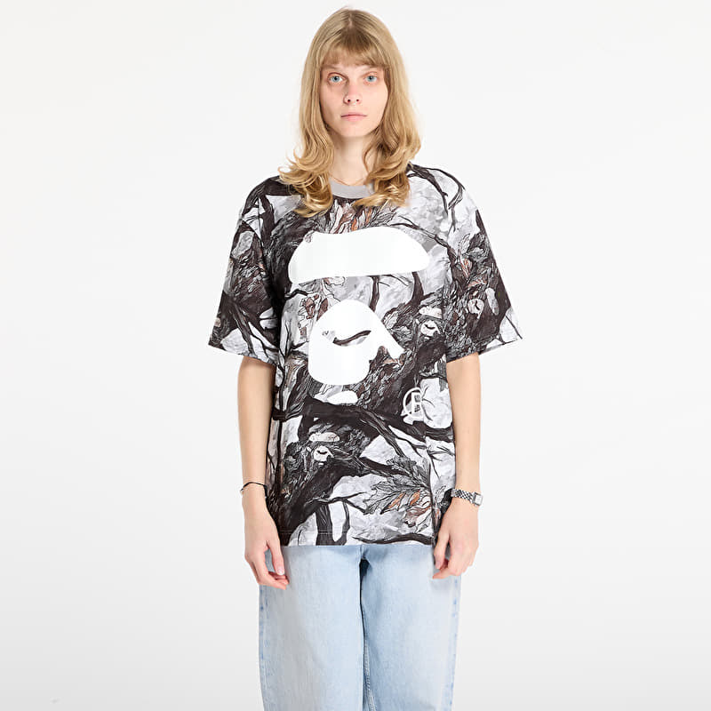 T-shirt A BATHING APE Tree Edge Camo Ape Face Relaxed Fit Tee UNISEX White