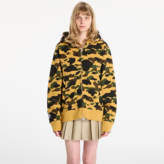 A BATHING APE 1St Camo Shark Full Zip Hoodie UNISEX Yellow