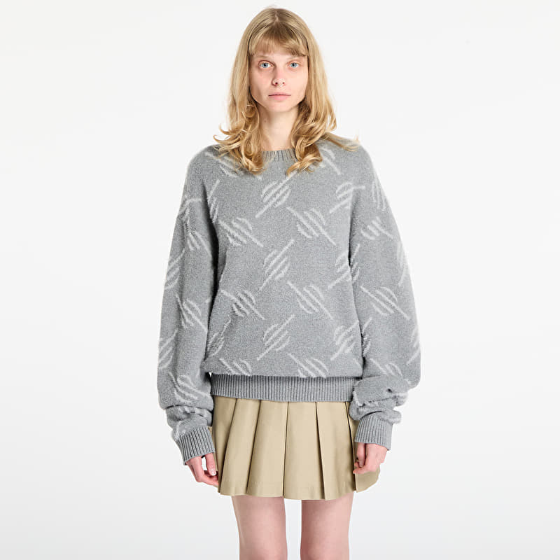 Chandail Daily Paper Tevin Monogram Knit Sweater Grey