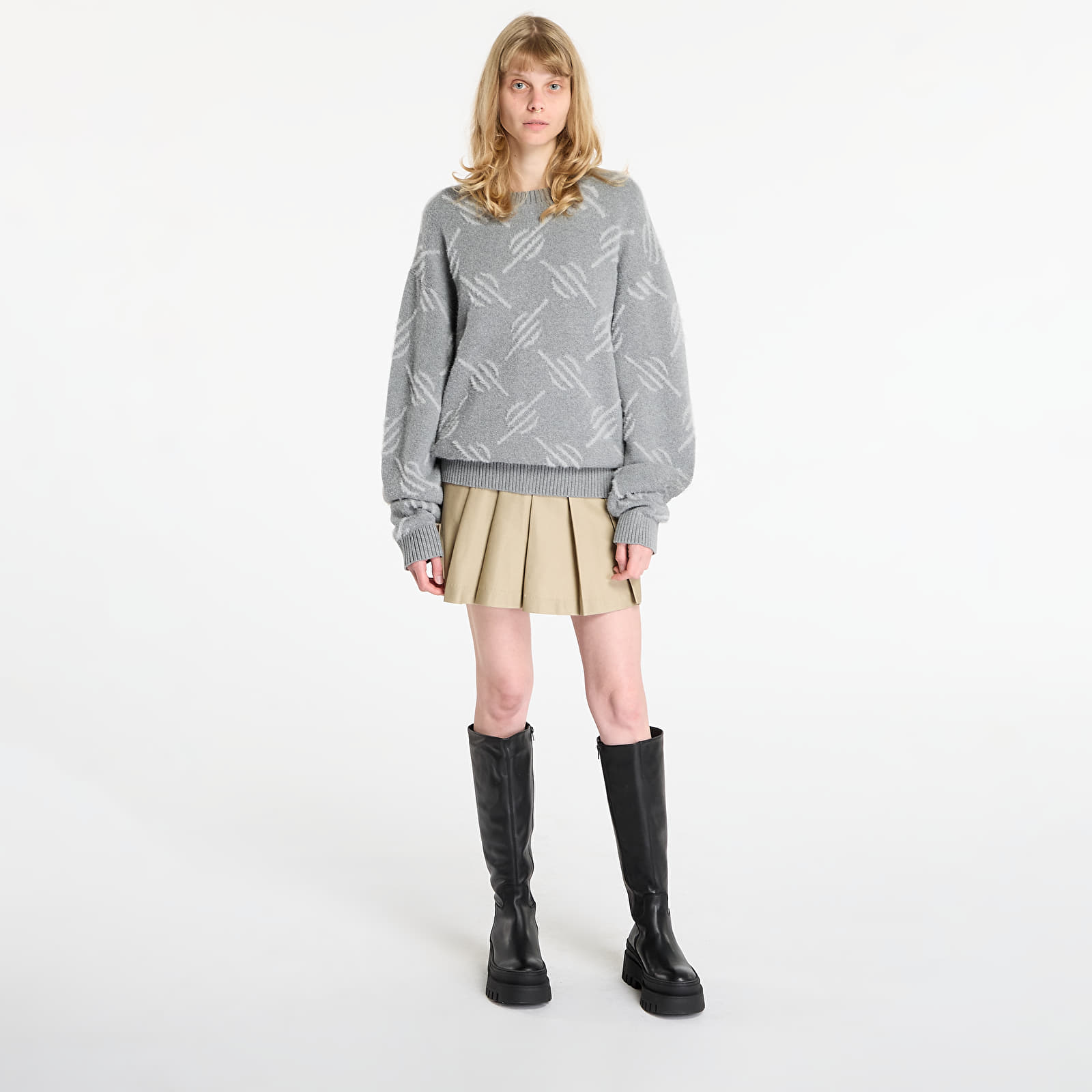 Naiste kampsunid Daily Paper Tevin Monogram Knit Sweater Grey