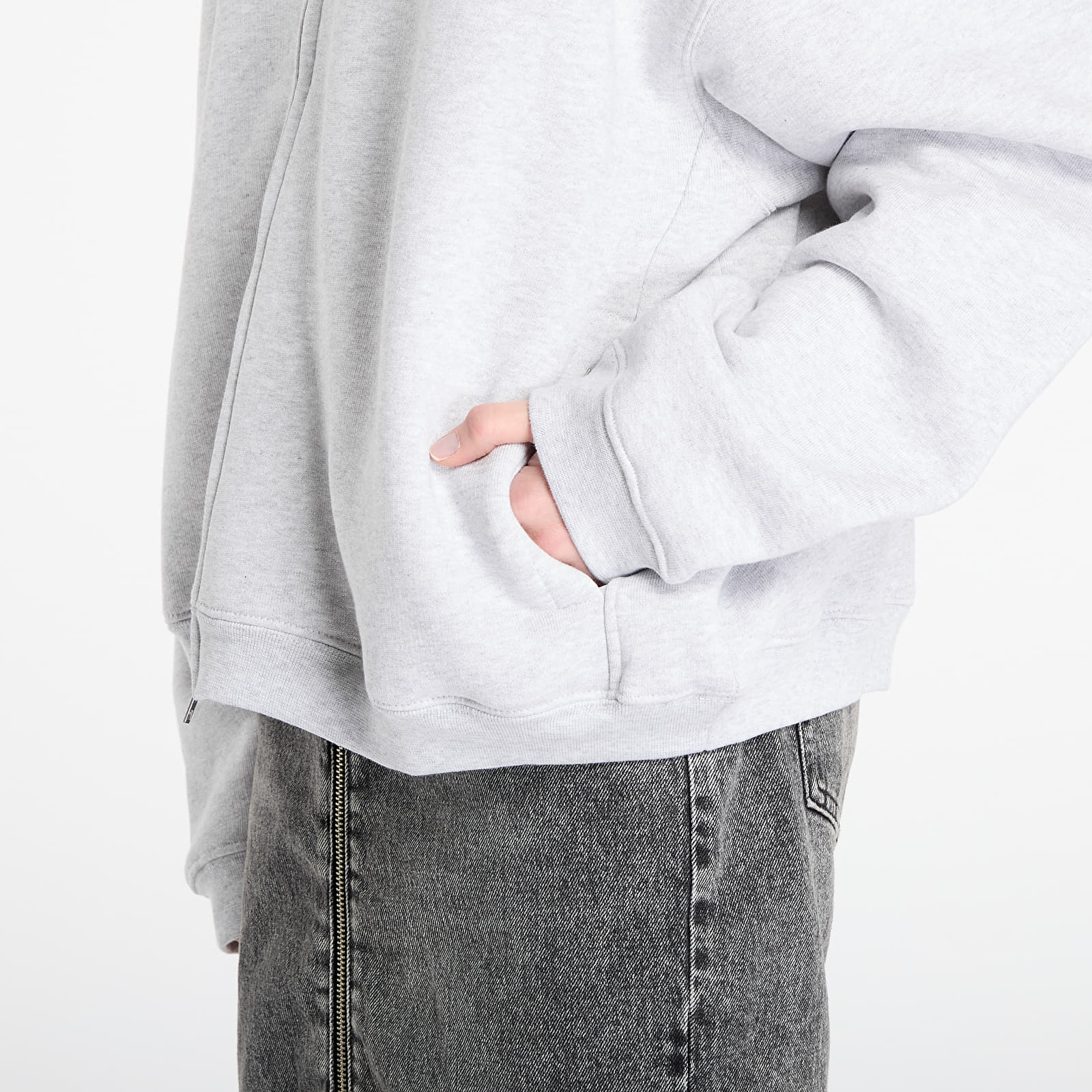 Meeste kapuutsiga dressid REPRESENT Initial Boxy Zip Hoodie UNISEX Ice Grey Marl