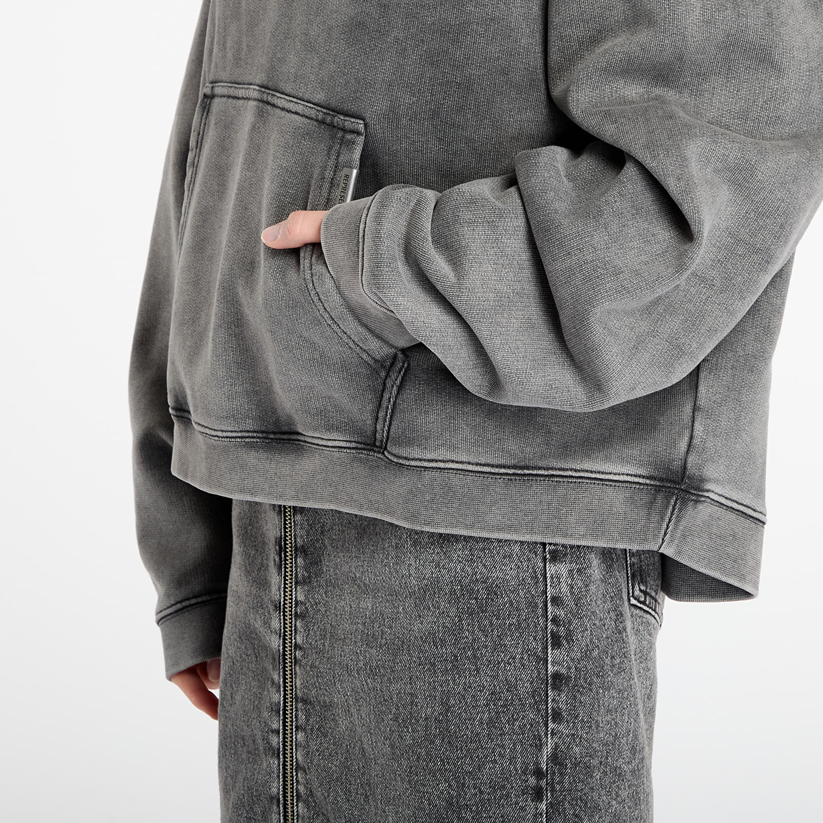 Meeste kapuutsiga dressid REPRESENT Initial Boxy Hoodie UNISEX Vintage Grey