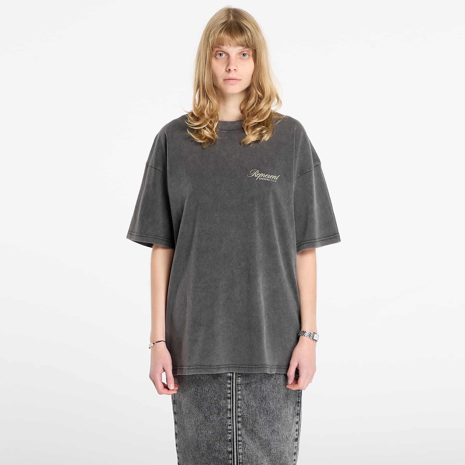 T-särgid REPRESENT Owners Club Script T-Shirt UNISEX Vintage Grey
