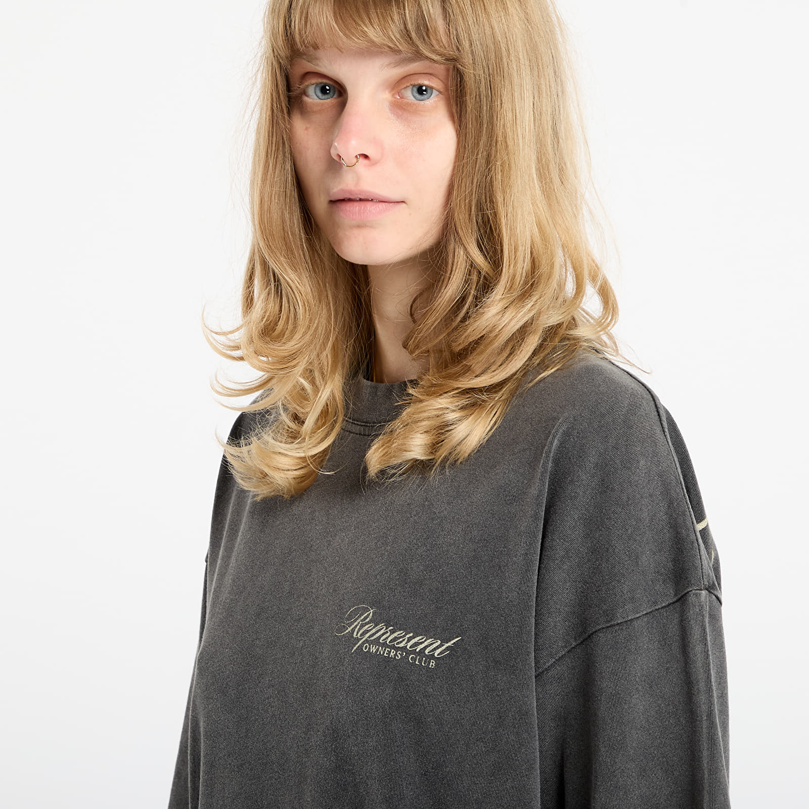 T-särgid REPRESENT Owners Club Script T-Shirt UNISEX Vintage Grey