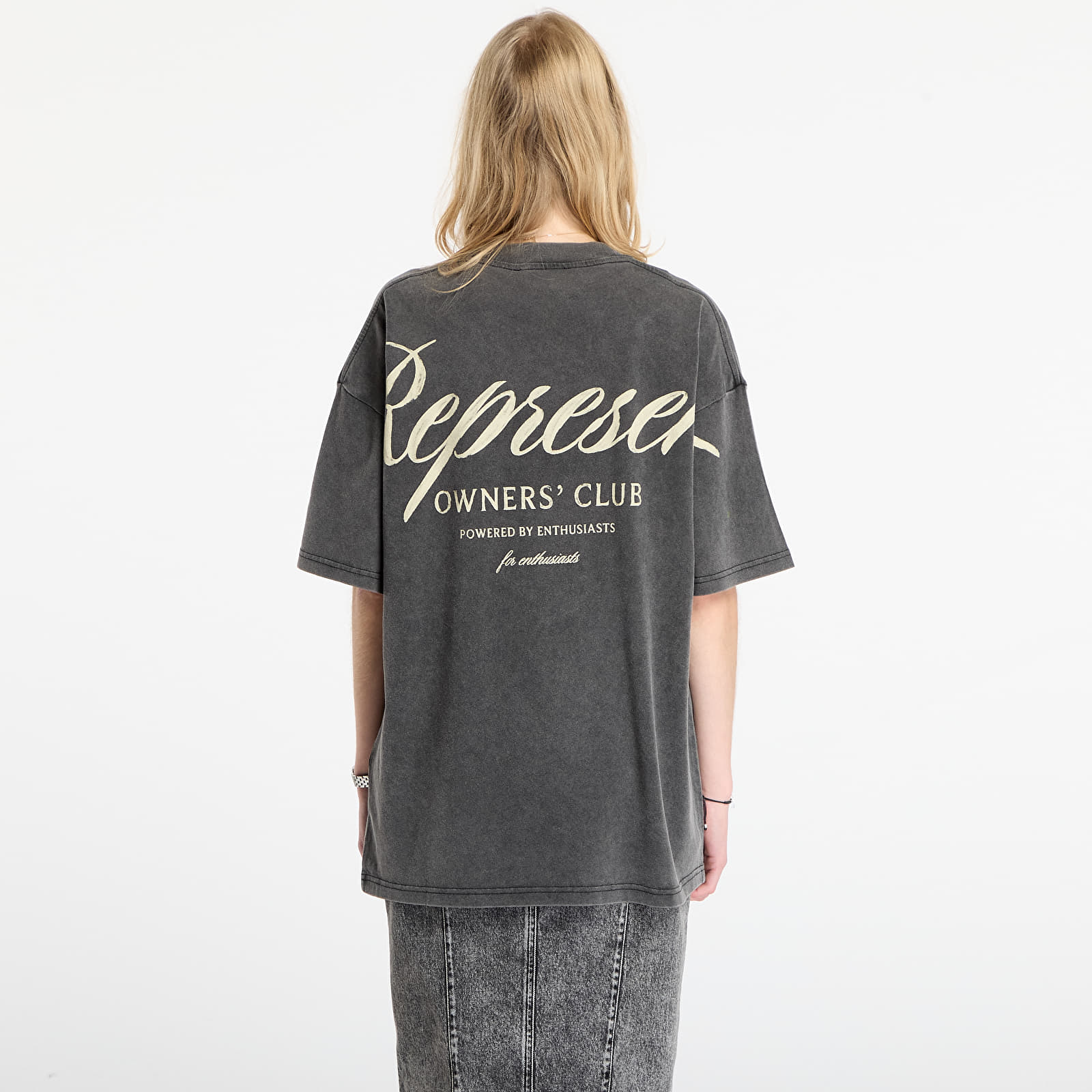 T-särgid REPRESENT Owners Club Script T-Shirt UNISEX Vintage Grey