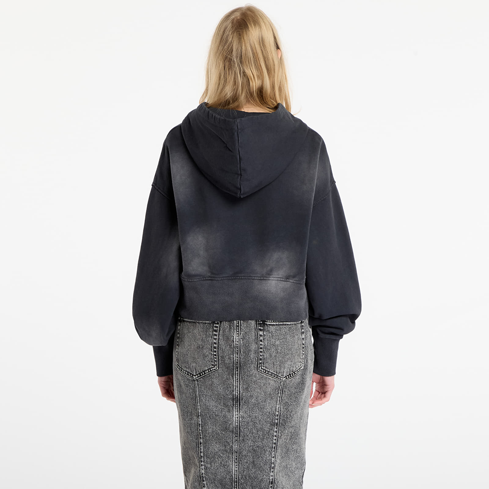 Kapuutsikud ja kampsunid Dime Cropped Zip Hoodie UNISEX Black Washed