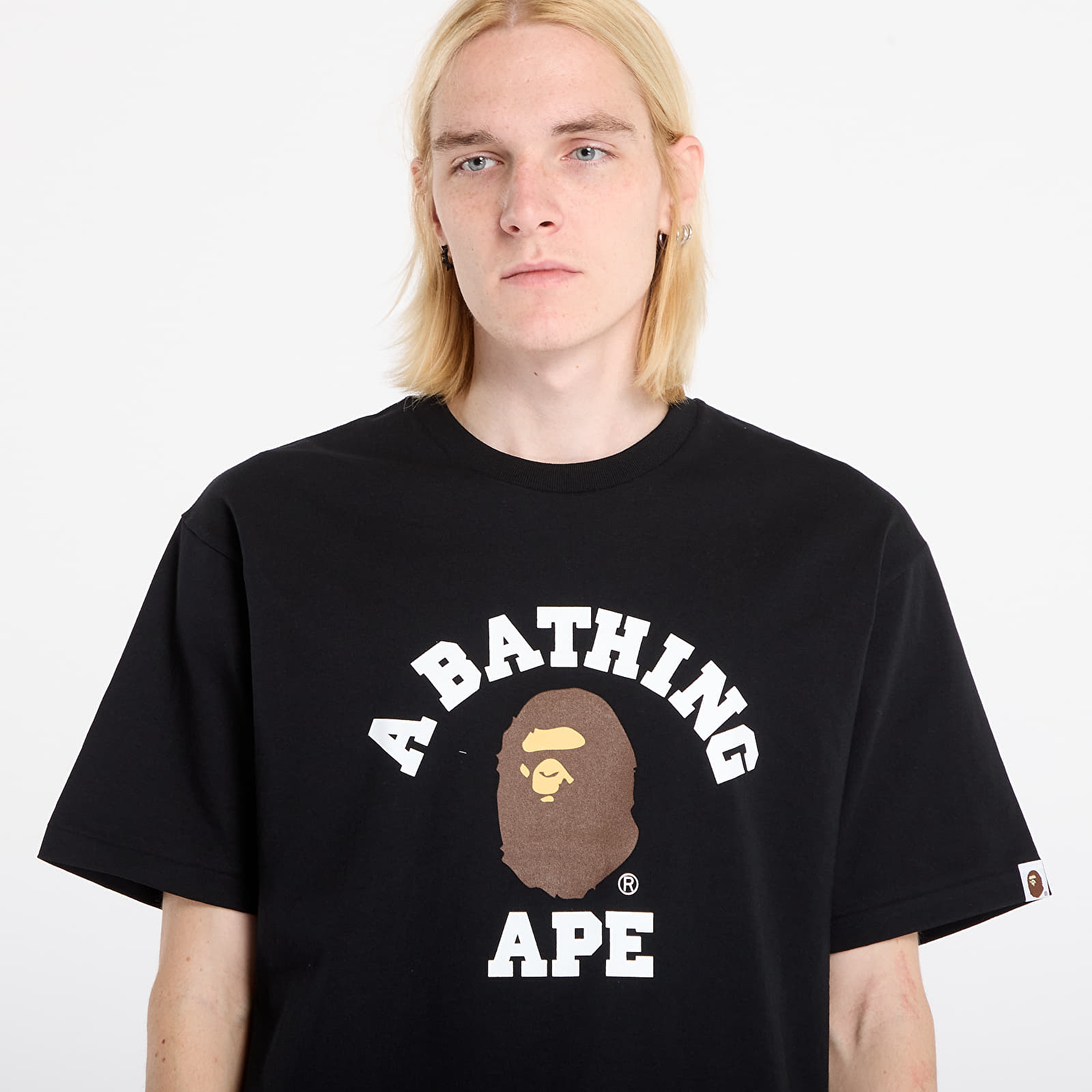 T-shirts de homem A BATHING APE College Tee UNISEX Black