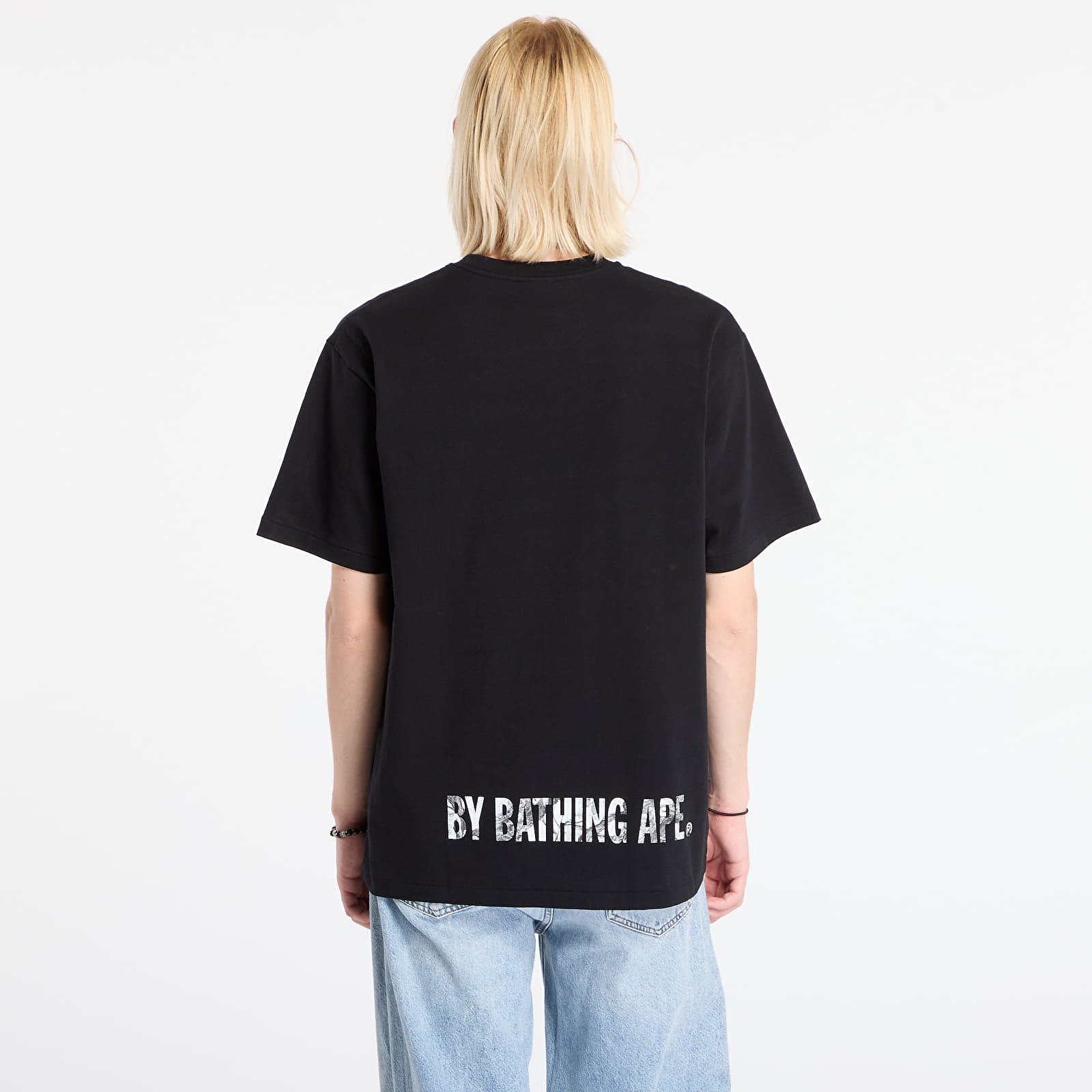 T-shirts de homem A BATHING APE Tree Edge Camo Ape Face Tee UNISEX Black/ White