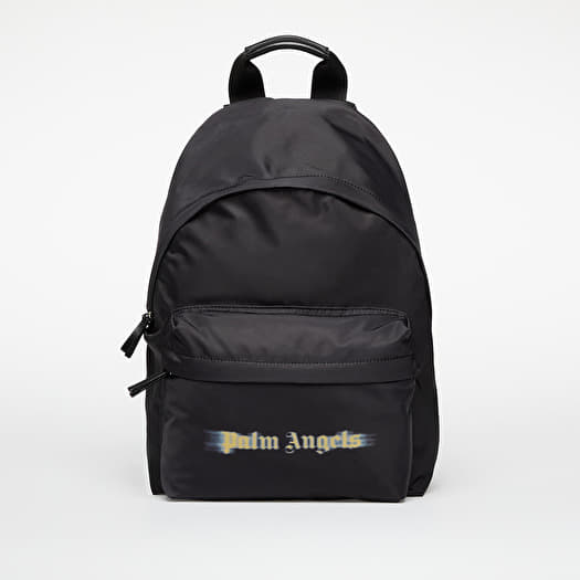 Palm Angels Kids Blurred Logo Big Backpack Black/ Ocher Yellow