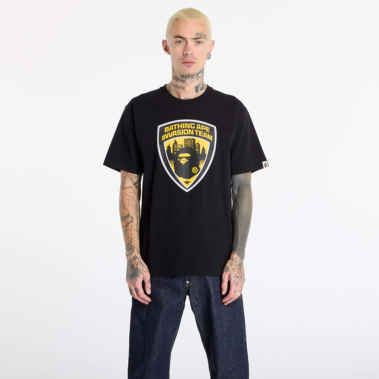 Meeste T-särgid A BATHING APE Security Emblem Tee UNISEX Black