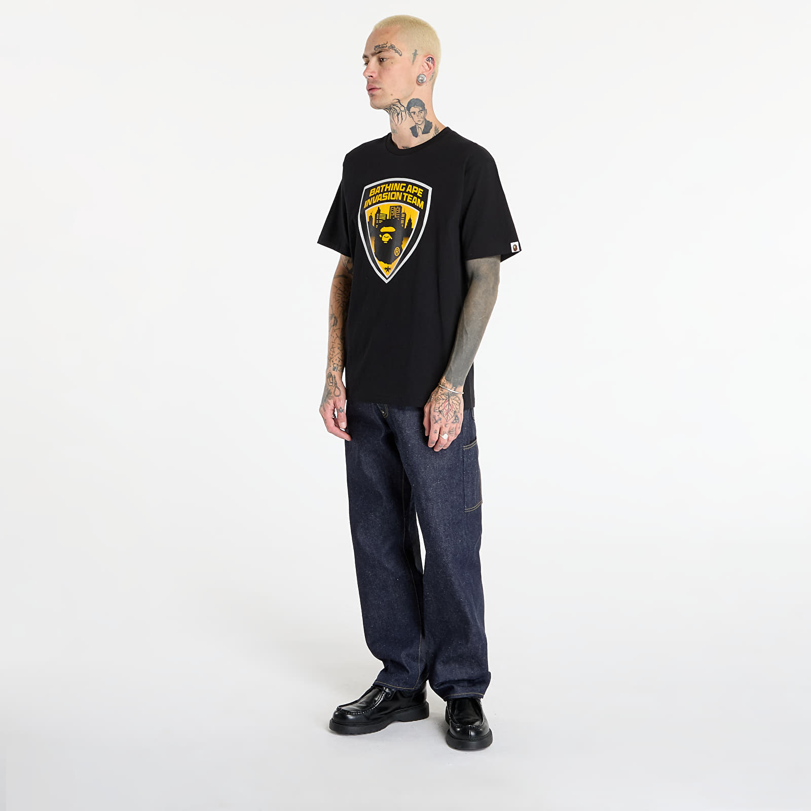 Meeste T-särgid A BATHING APE Security Emblem Tee UNISEX Black