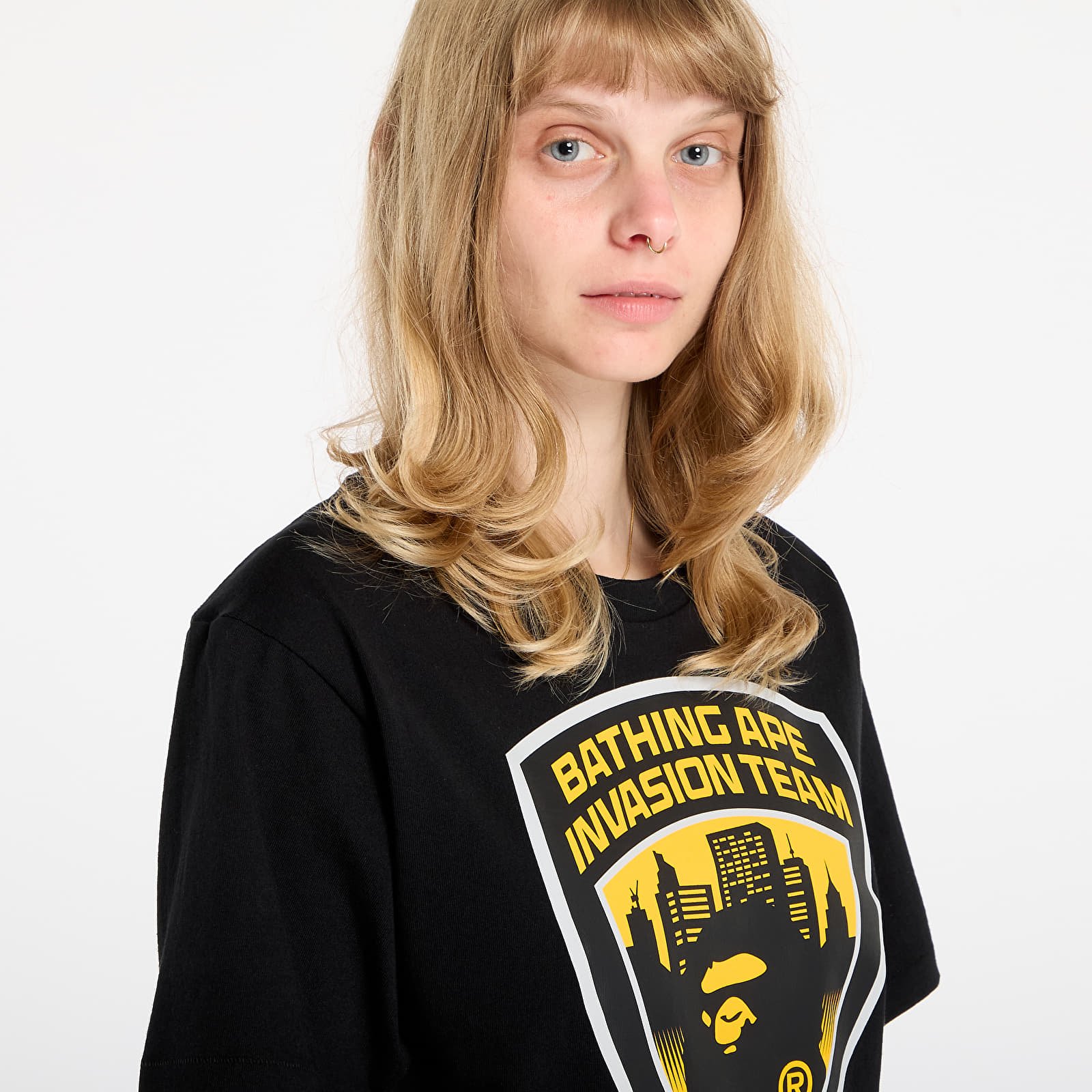 Meeste T-särgid A BATHING APE Security Emblem Tee UNISEX Black