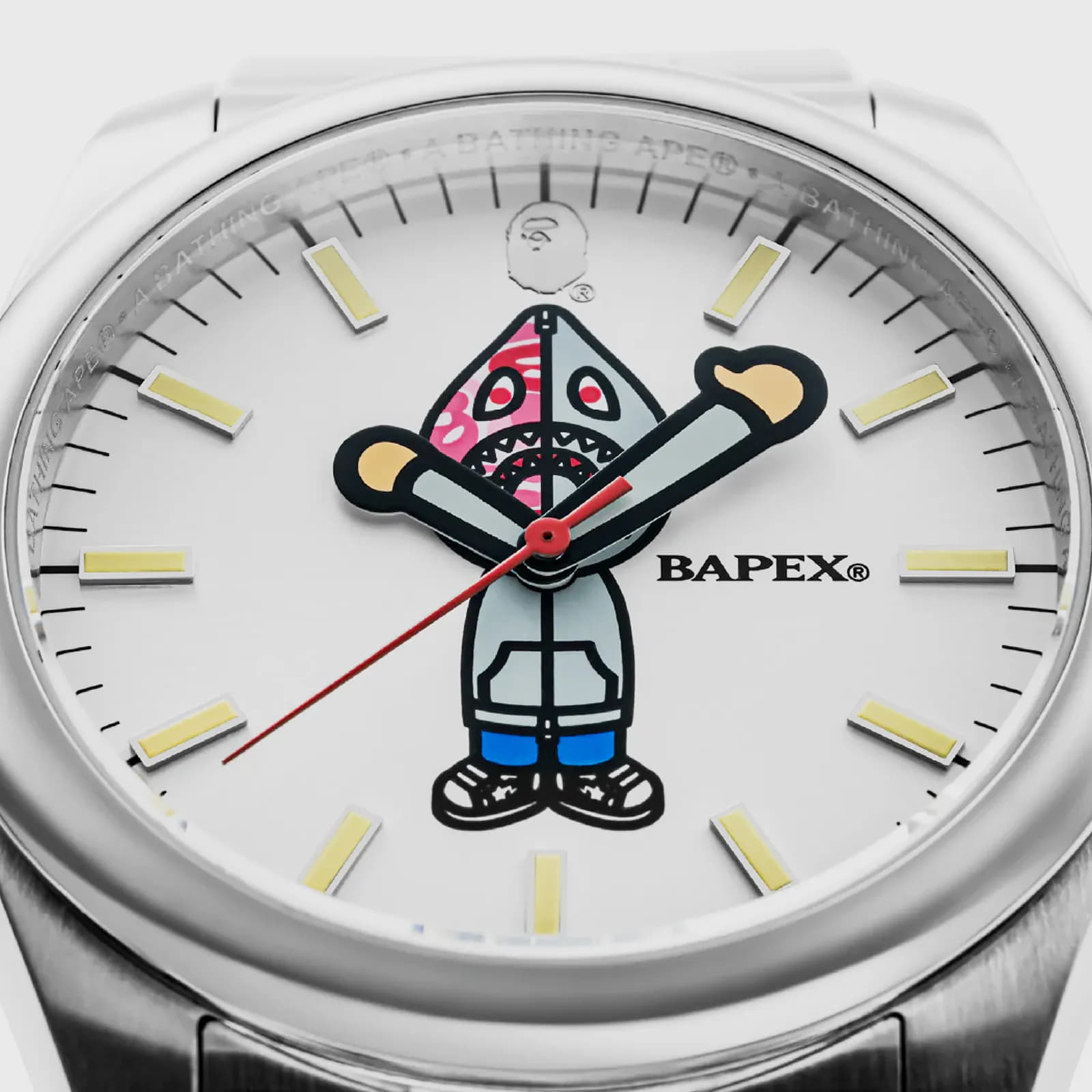Мъжки часовници A BATHING APE Type 7 Bapex Shark Seijin Silver