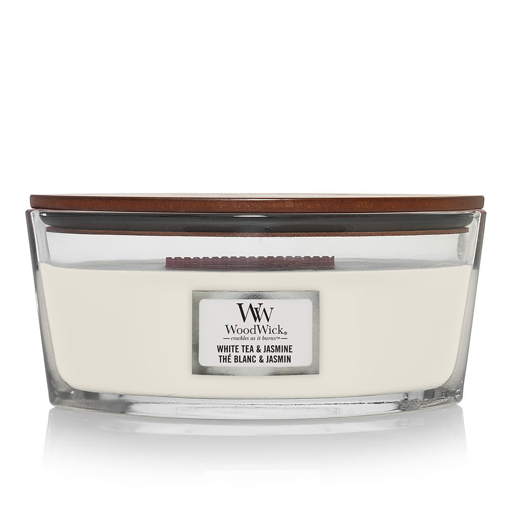 Woodwick Elipse Candle White Tea & Jasmine Universal