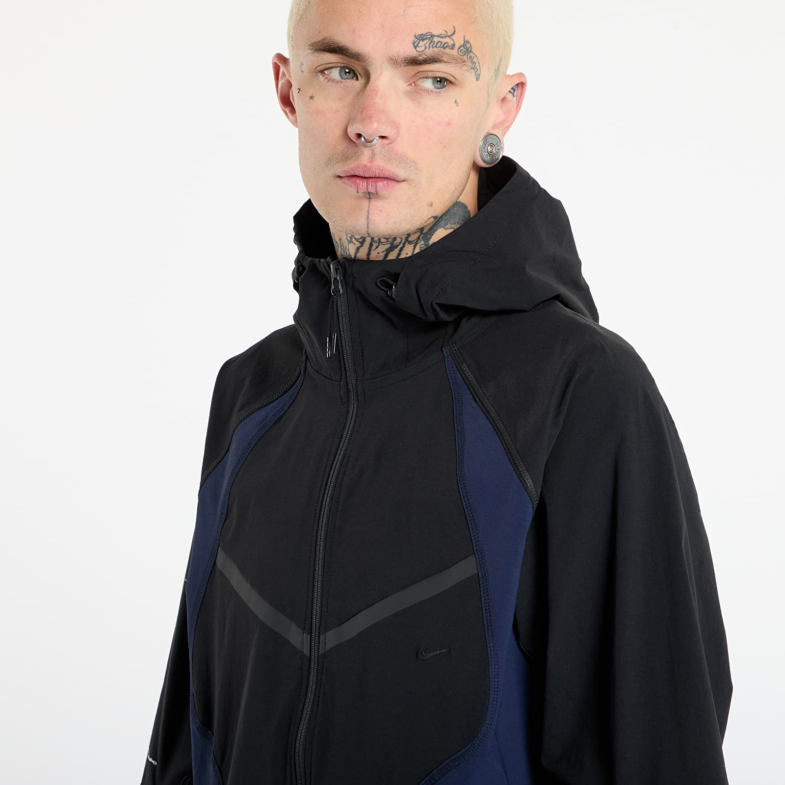 Jacken Nike Tech Men's Dri-FIT Woven Color-Block Windrunner Loose Jacket Black/ Obsidian/ Black