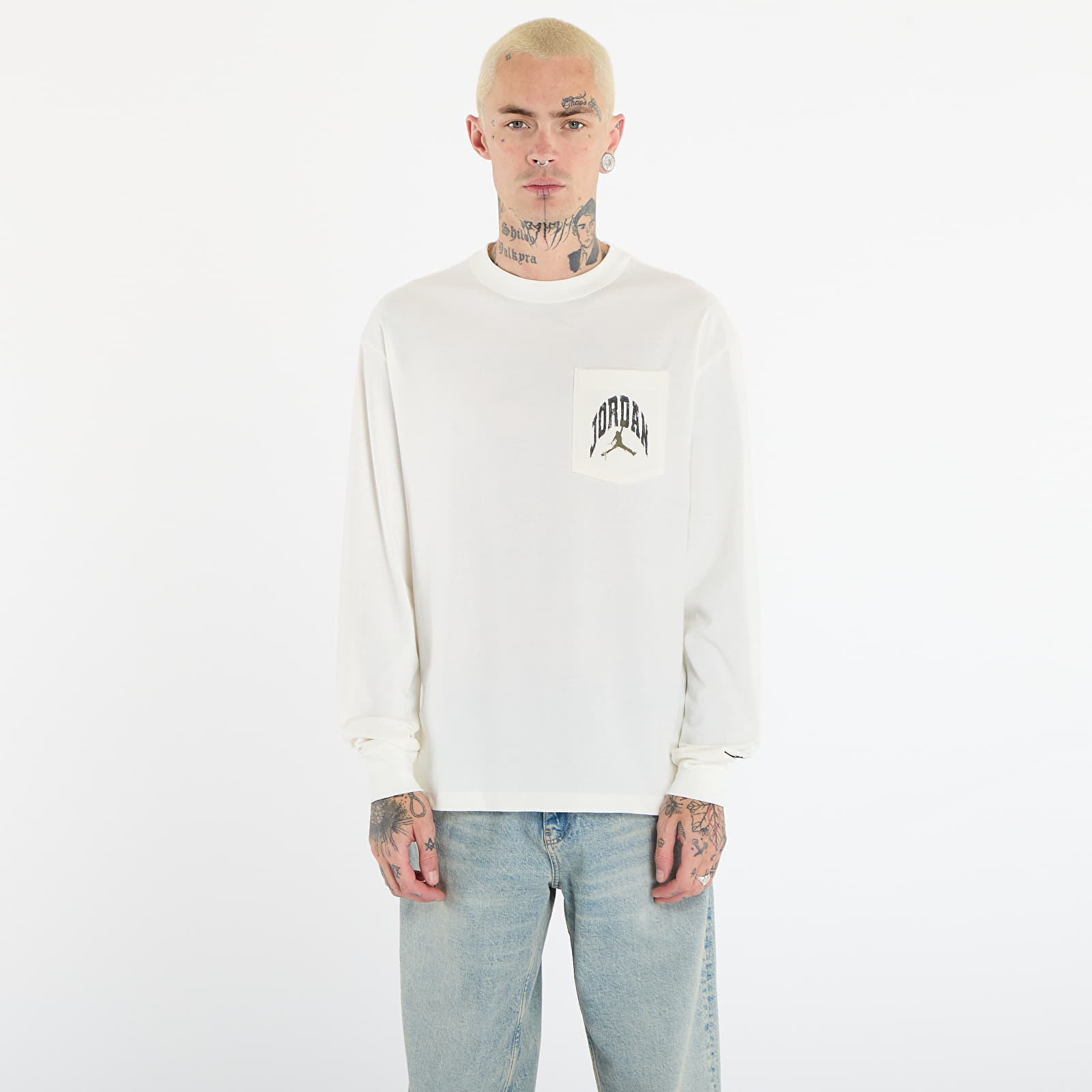 T-krekli Jordan Brooklyn Men's Realtree Long-Sleeve Pocket Crew Neck Sail/ Black