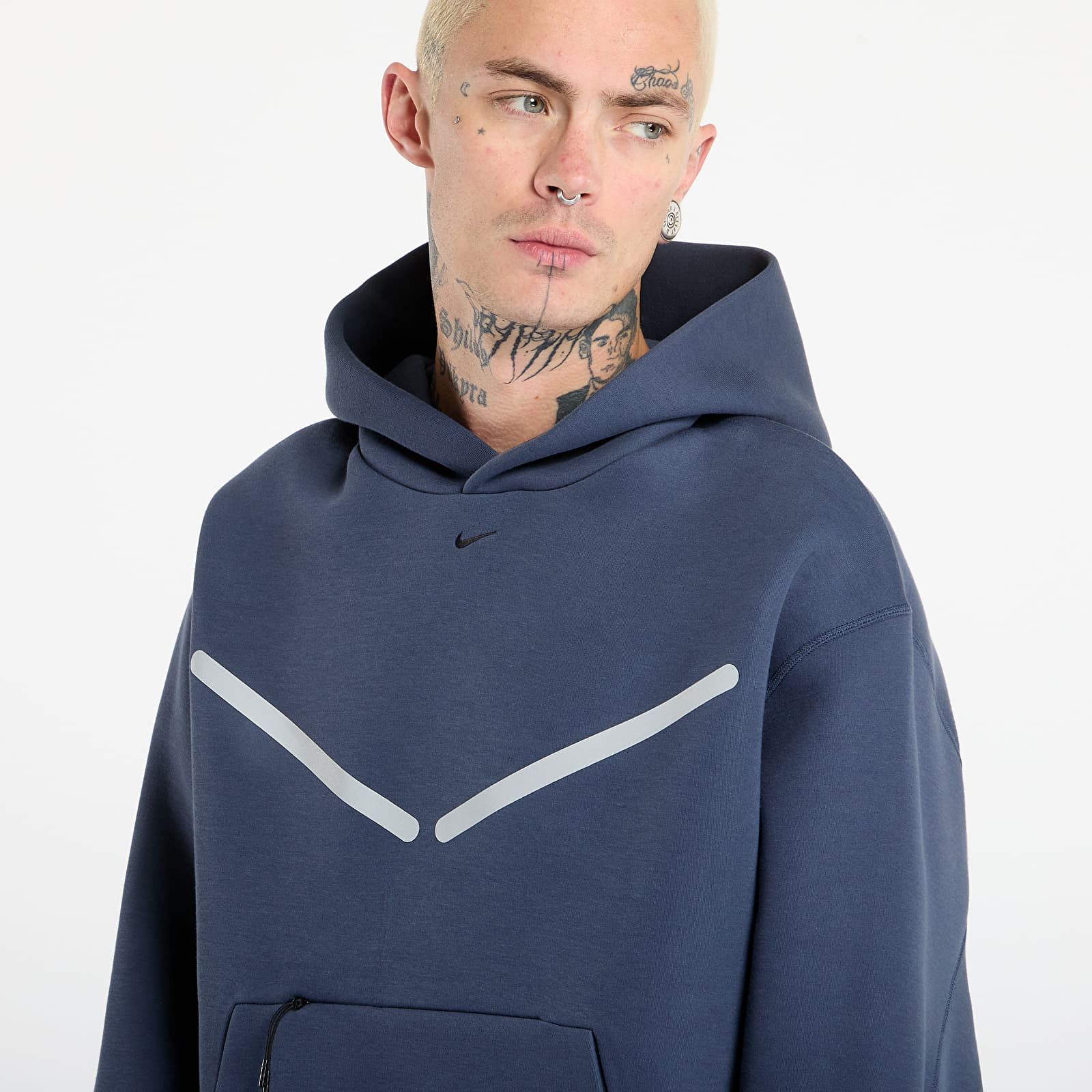 Dukserice Nike Tech Men's Pullover Hoodie with Reflective Accents Thunder Blue/ Black