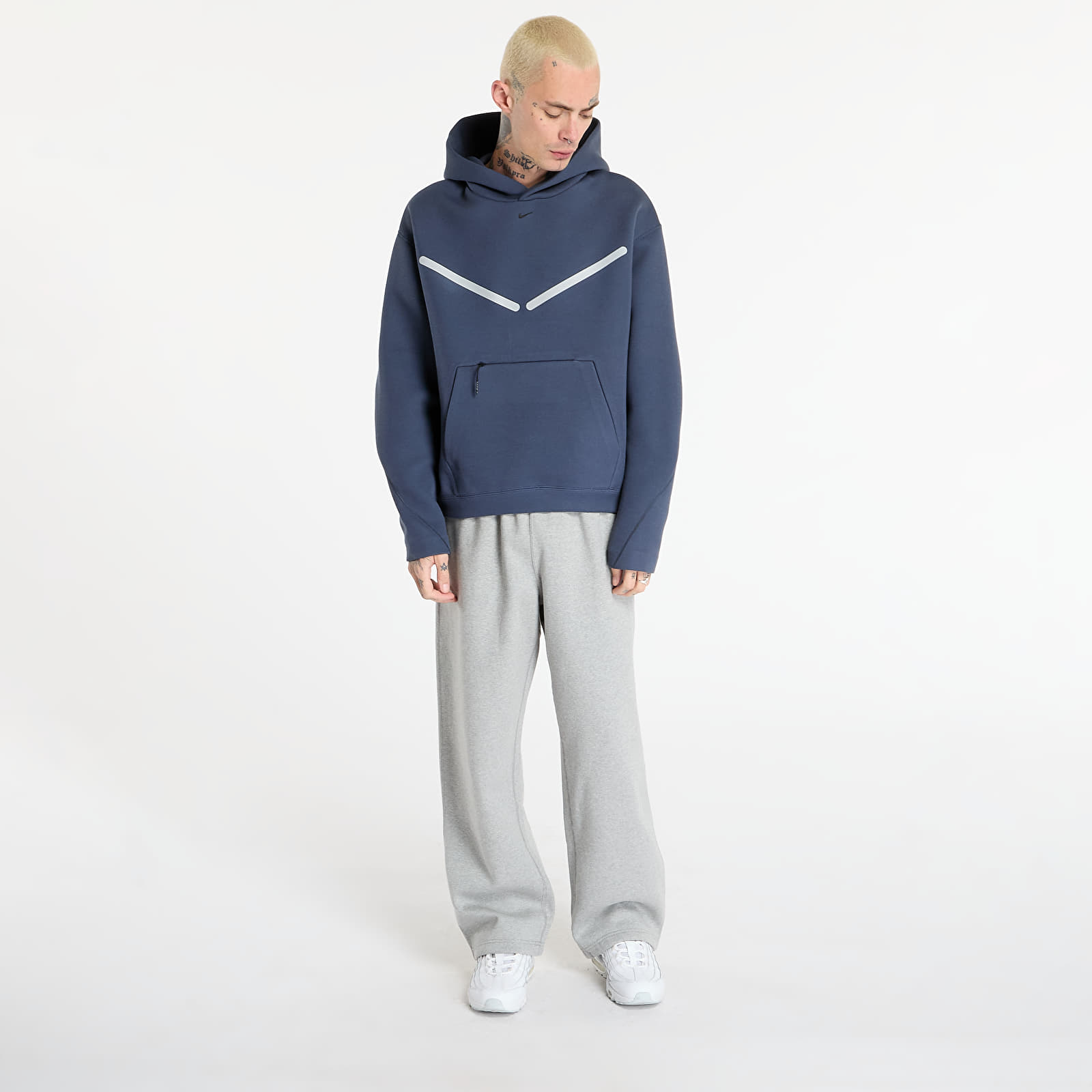 Dukserice Nike Tech Men's Pullover Hoodie with Reflective Accents Thunder Blue/ Black