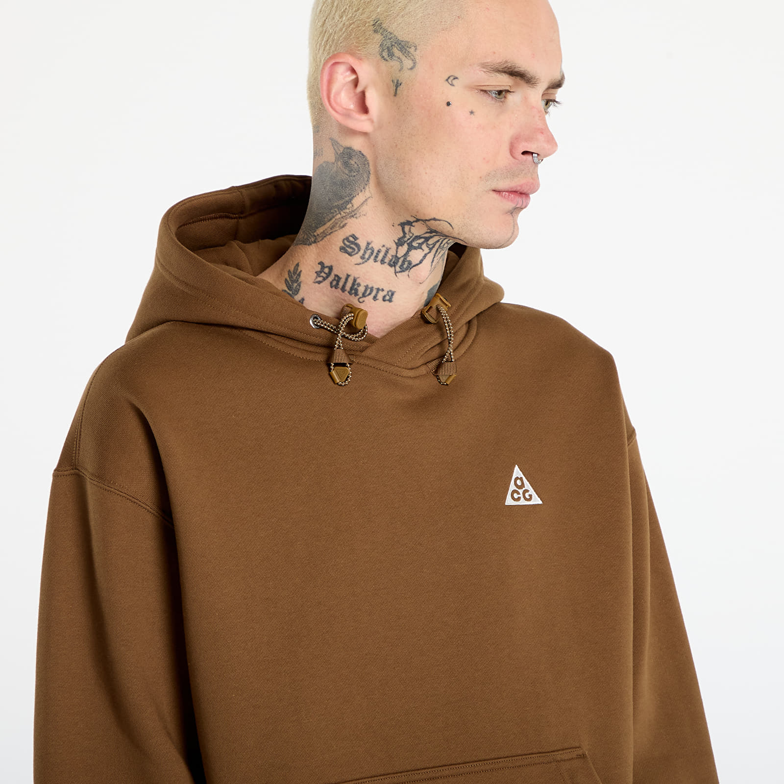 Sweatjacken und Sweatshirts Nike ACG "Tuff Fleece" Pullover Hoodie Mosswood Brown/ Lt Khaki/ Summit White