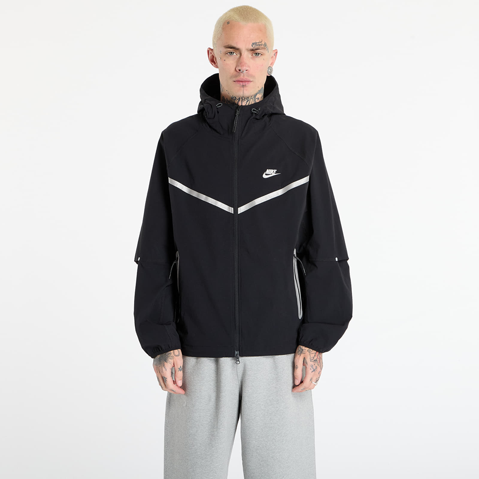 Jachetă Nike Tech Mens Full-Zip Woven Windrunner Jacket Black M