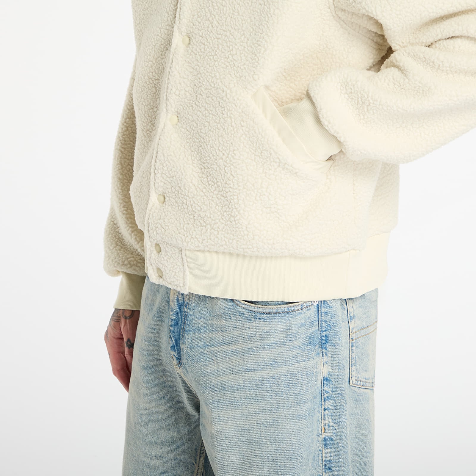 Takit Nike Sportswear Club Men's High-Pile Fleece Coaches Jacket Lt Khaki/ White