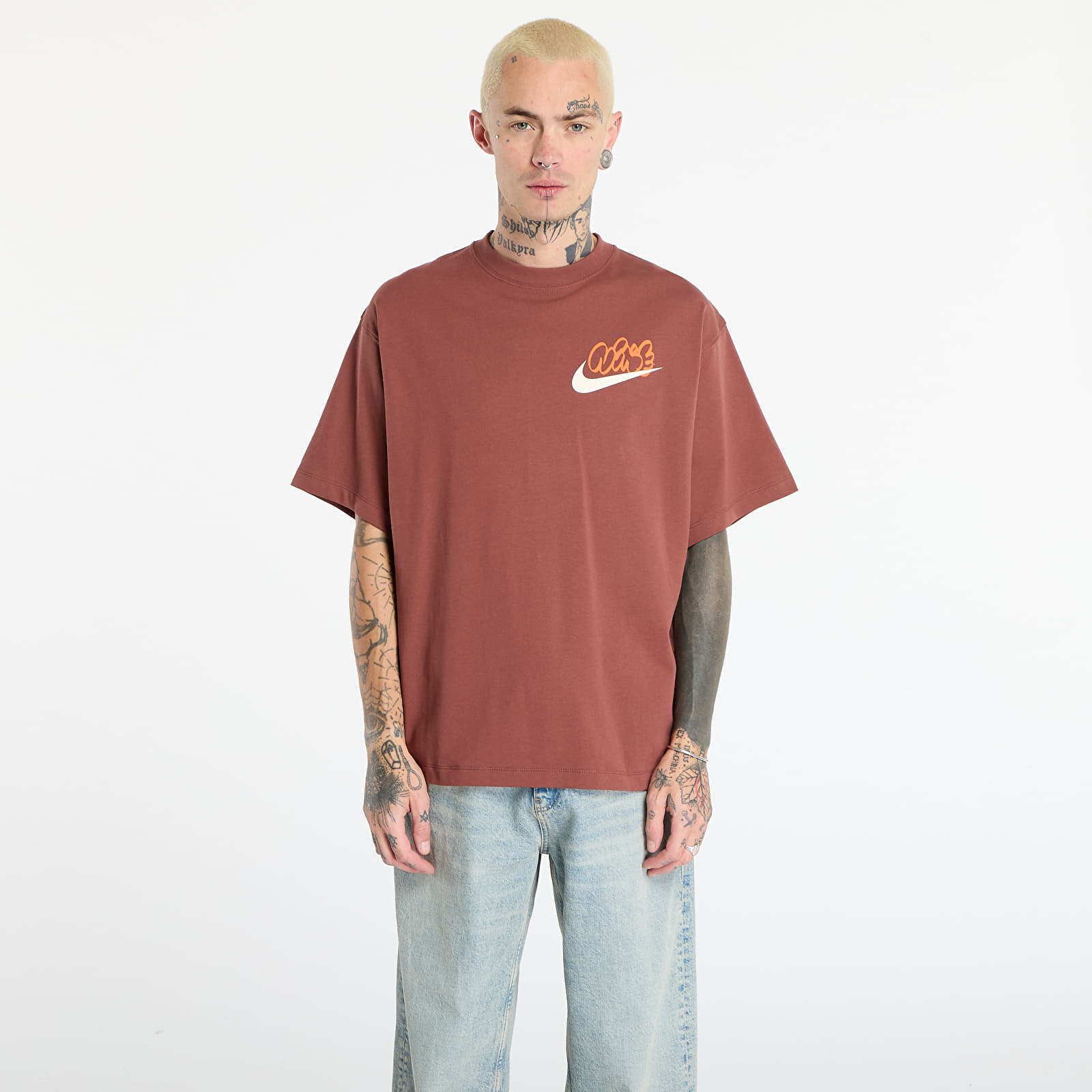 Majice T-shirt Nike Solo Swoosh Men's T-Shirt Red Sepia
