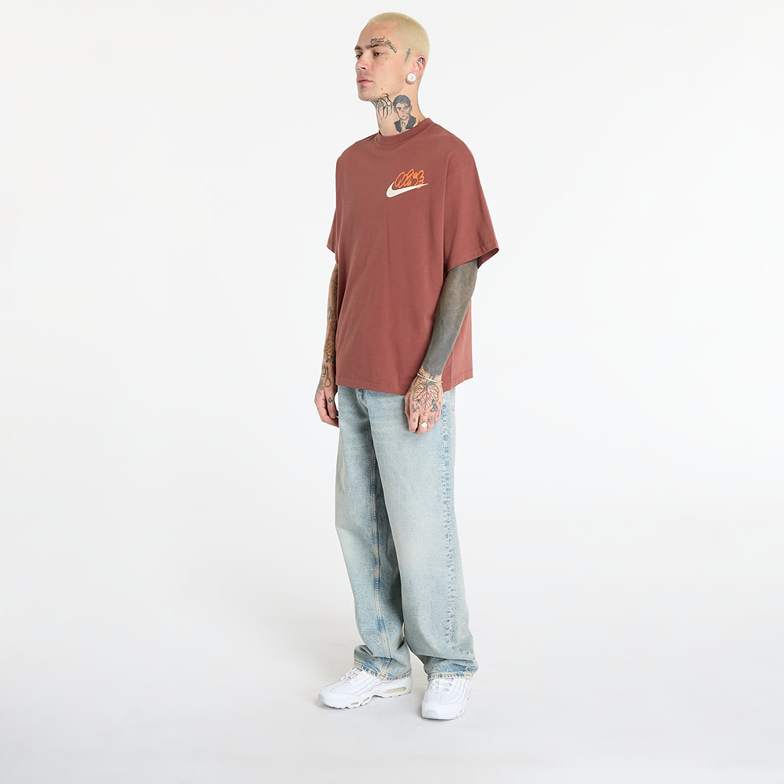 Majice T-shirt Nike Solo Swoosh Men's T-Shirt Red Sepia