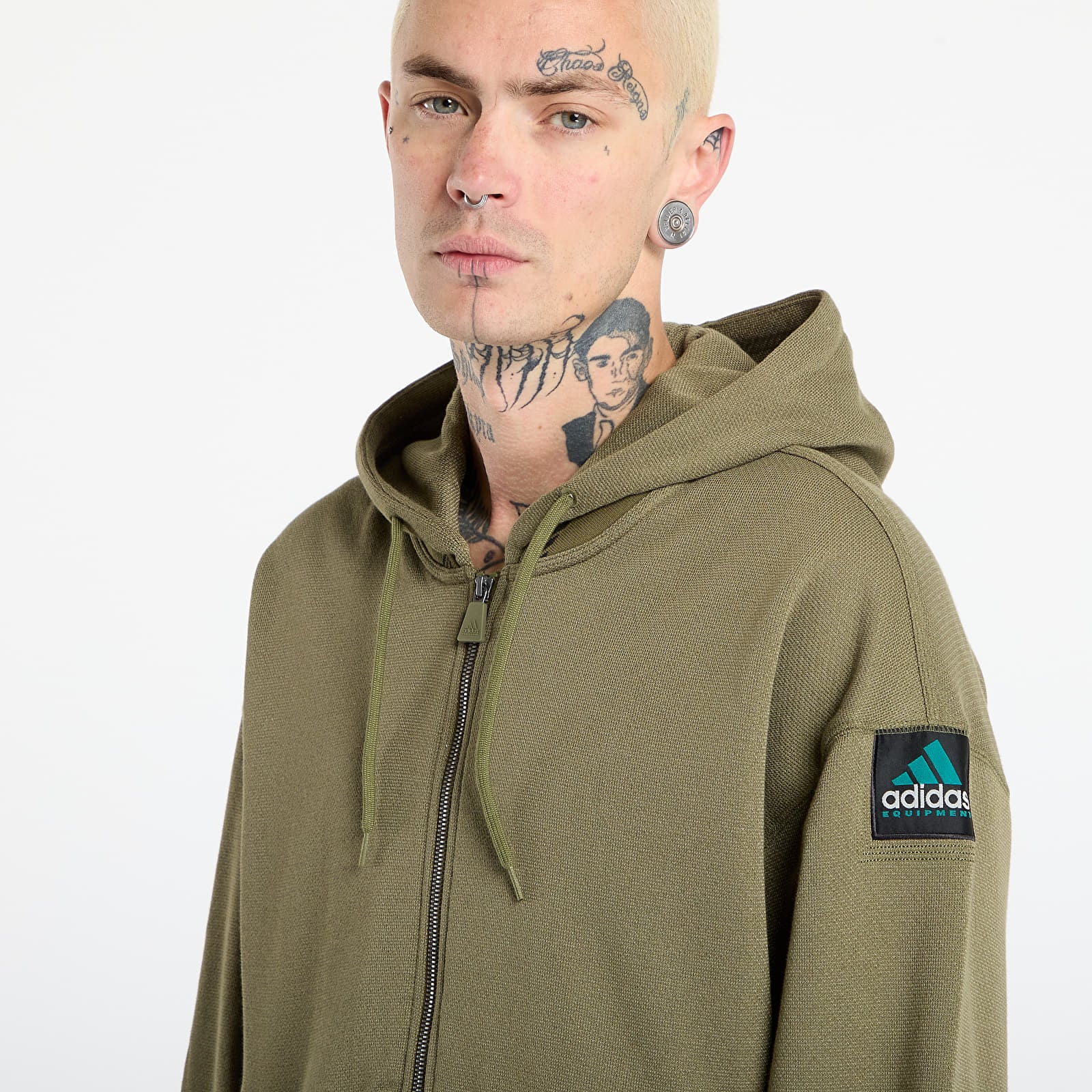 Sweatjacken und Sweatshirts adidas Equipment Reflective Hoodie Full-Zip Focus Olive