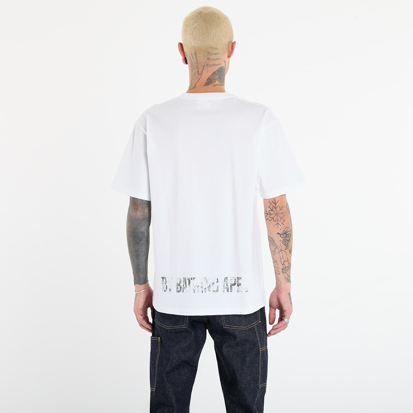 T-shirts de homem A BATHING APE Tree Edge Camo Ape Face Tee UNISEX White