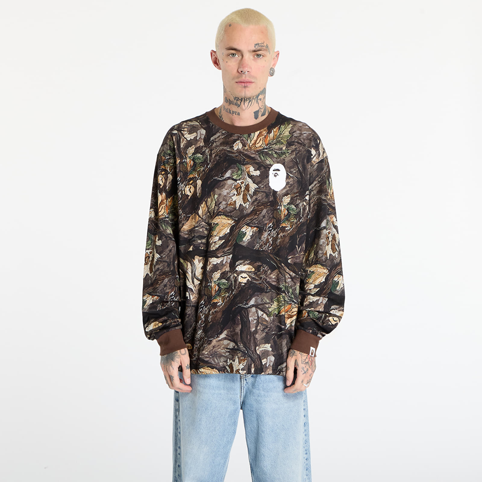 Tricou A BATHING APE Tree Edge Camo Relaxed Fit Ls Tee UNISEX Brown XXL