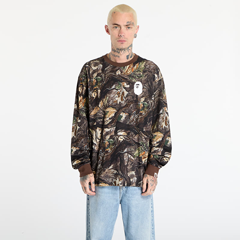 T-shirt A BATHING APE Tree Edge Camo Relaxed Fit Ls Tee UNISEX Brown