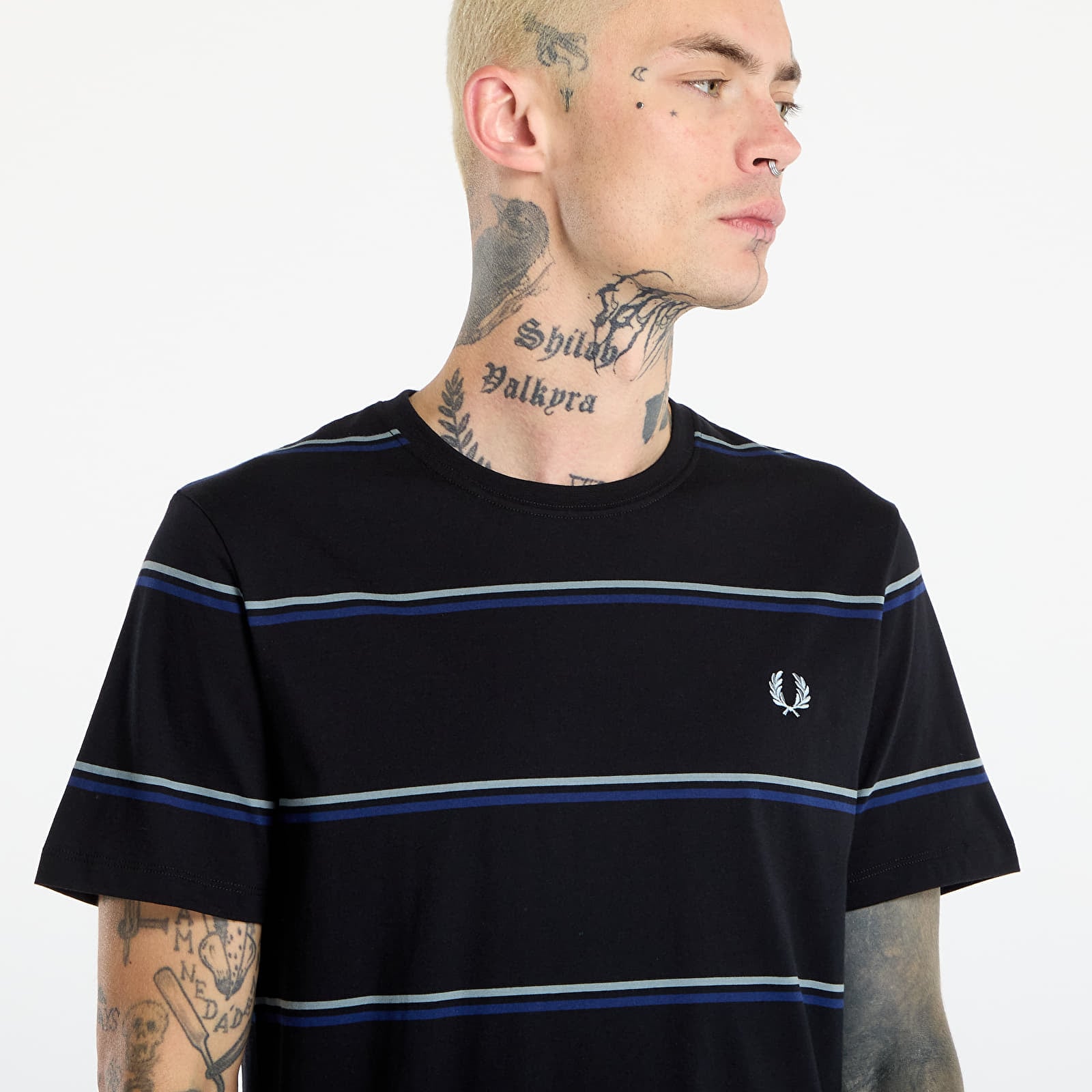 Тениски FRED PERRY Fine Stripe T-Shirt Black