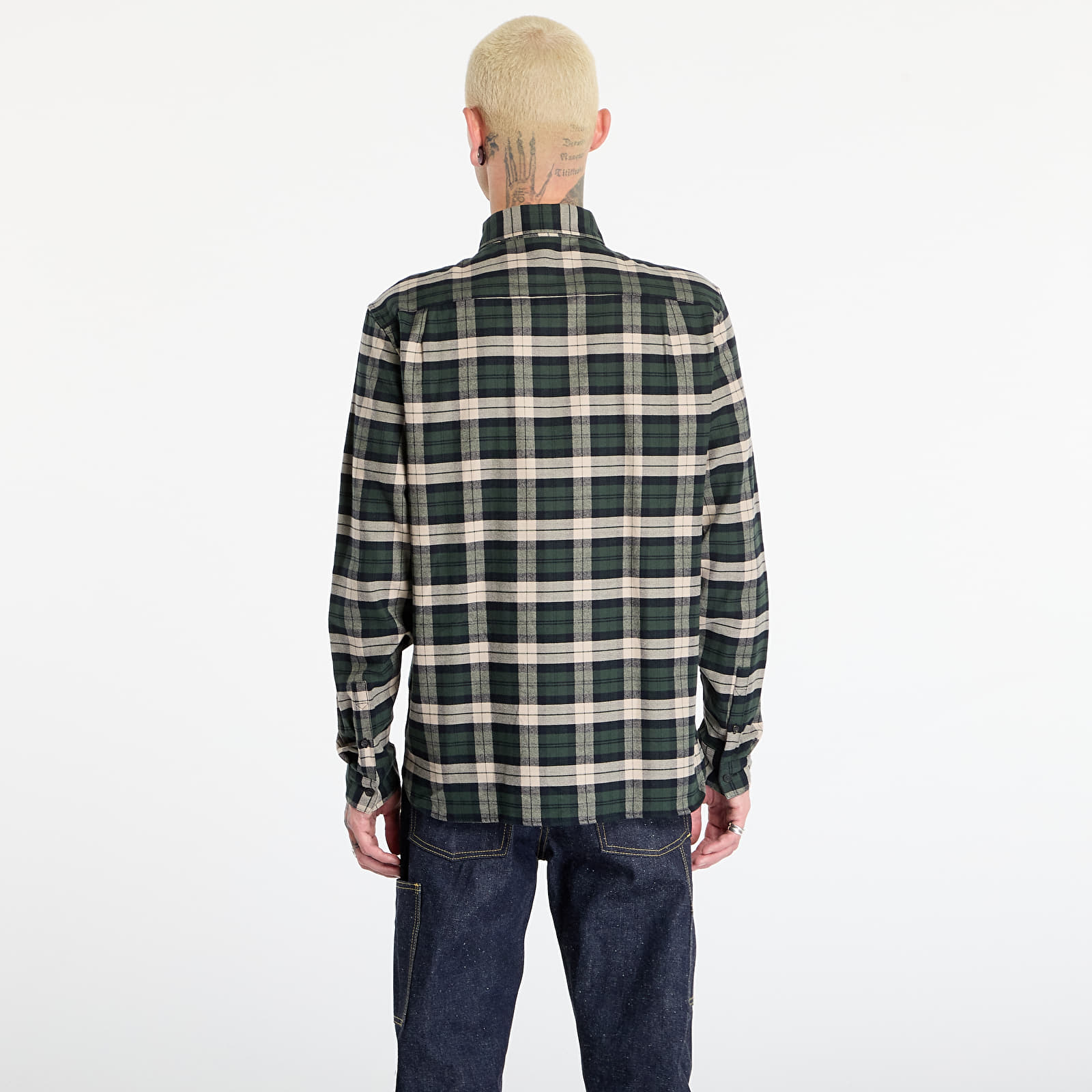 Särgid FRED PERRY Brushed Twill Tartan Shirt Court Green