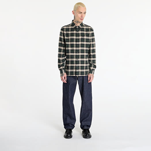 FRED PERRY Brushed Twill Tartan Shirt Court Green | Footshop