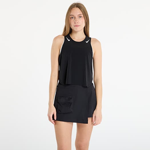 Tank top Nike AeroSwift Women's Dri-FIT ADV Cropped Running Tank Top Black/ White