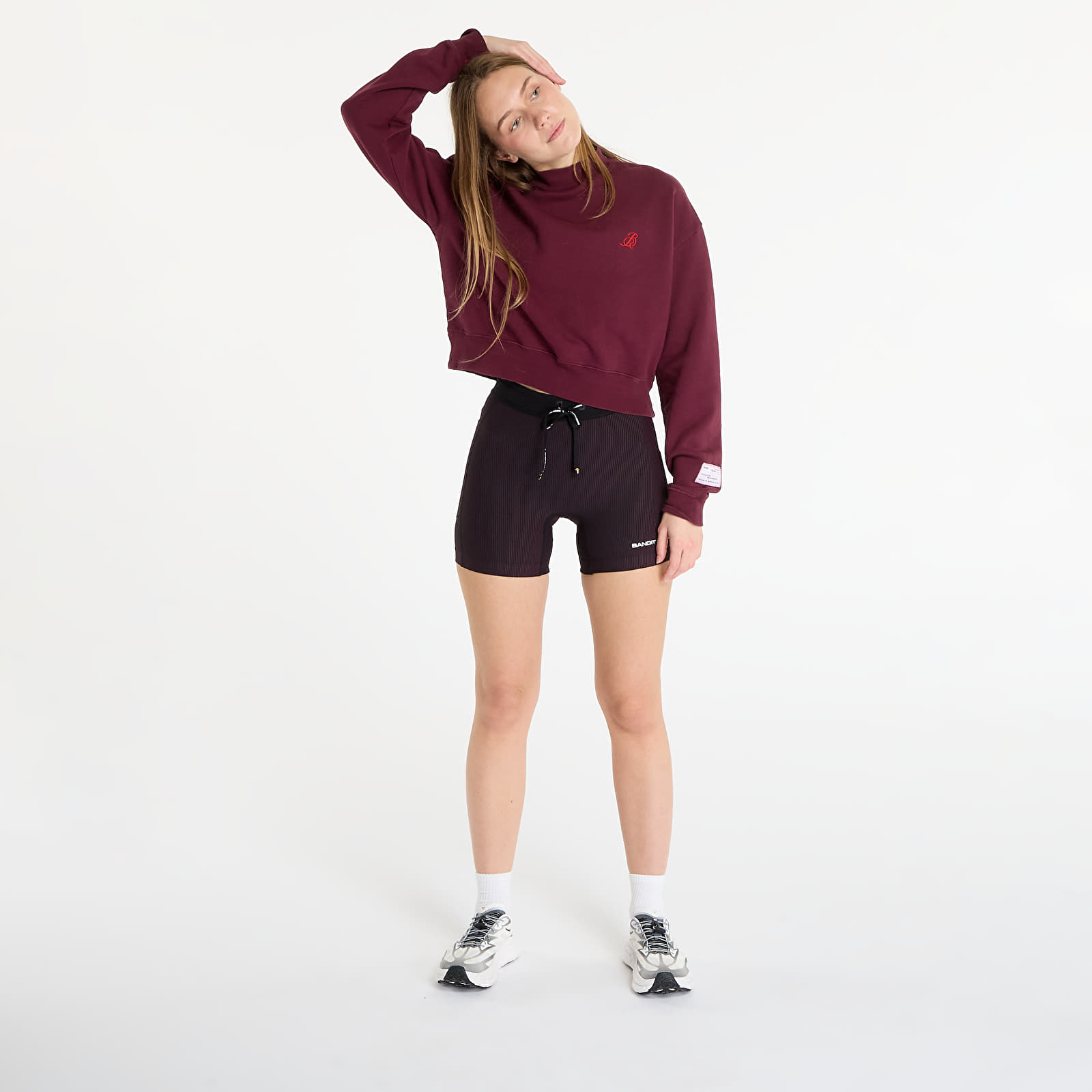 Dukserice Bandit Cotton Fleece Women's Cropped Crewneck Fig