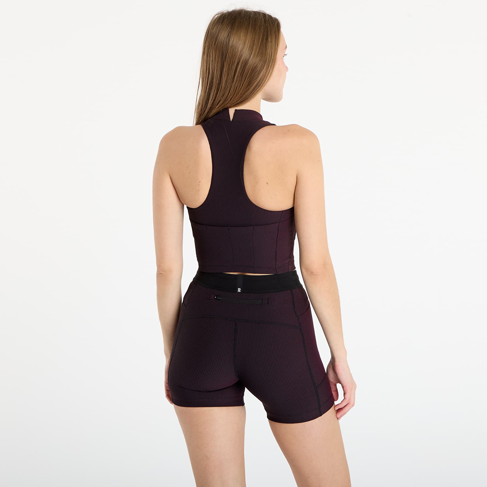 Tērpu topi Bandit Striped Cadence™ Mockneck Halter Race Crop Black/ Fig
