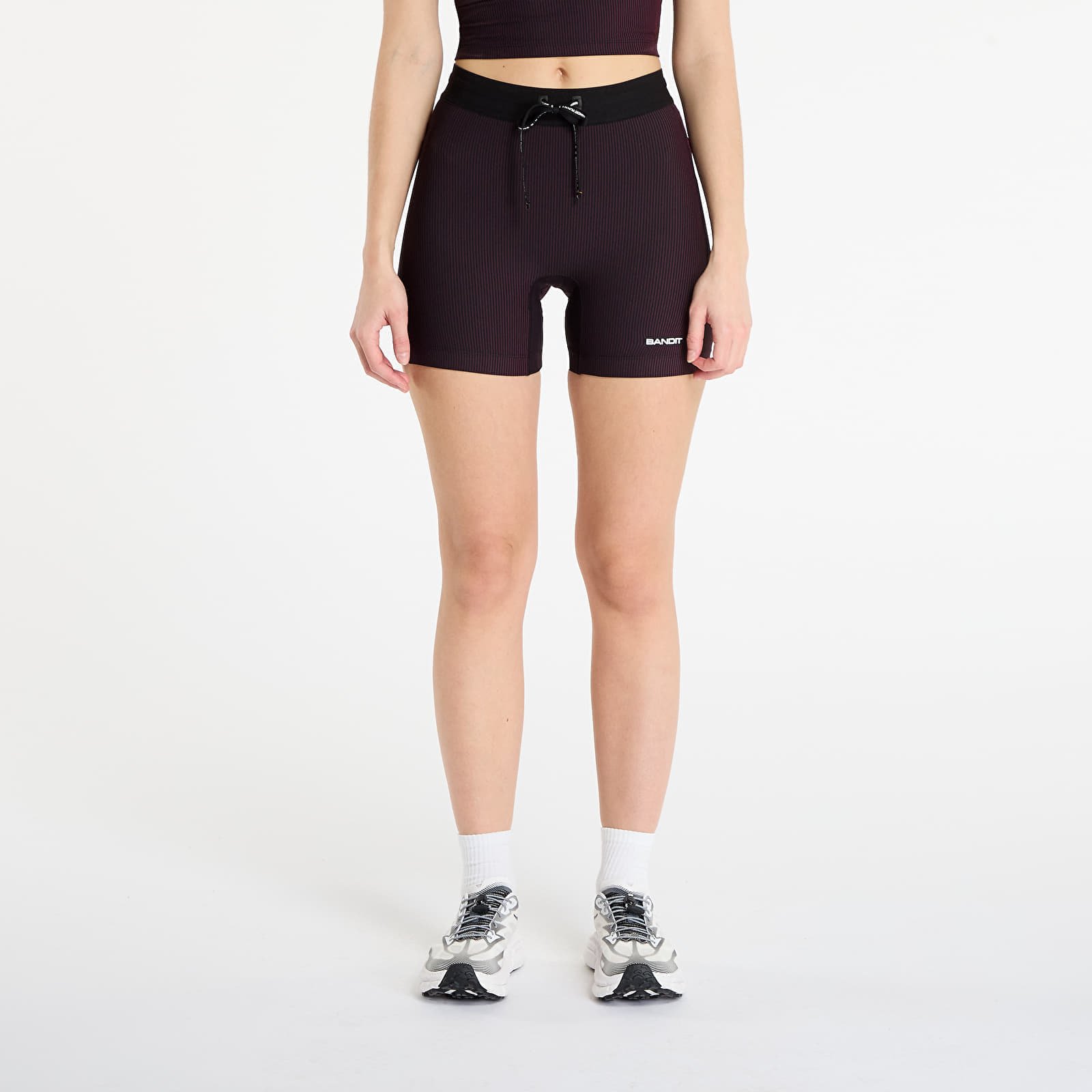 Pantaloni scurți Bandit Striped Cadence™ 5 Compression Black/ Fig M