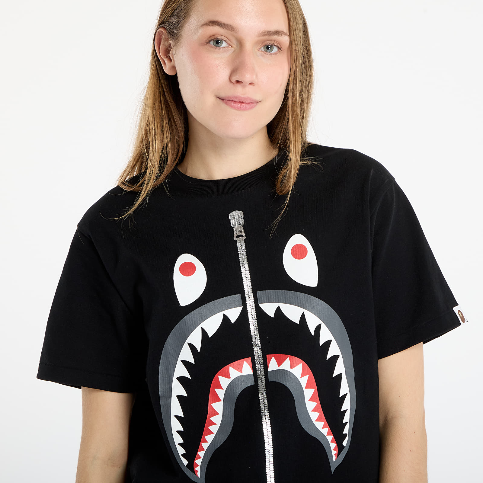 T-shirts de homem A BATHING APE Shark Tee UNISEX Black