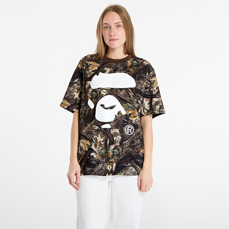 Tričko A BATHING APE Tree Edge Camo Ape Face Relaxed Fit Tee UNISEX Brown