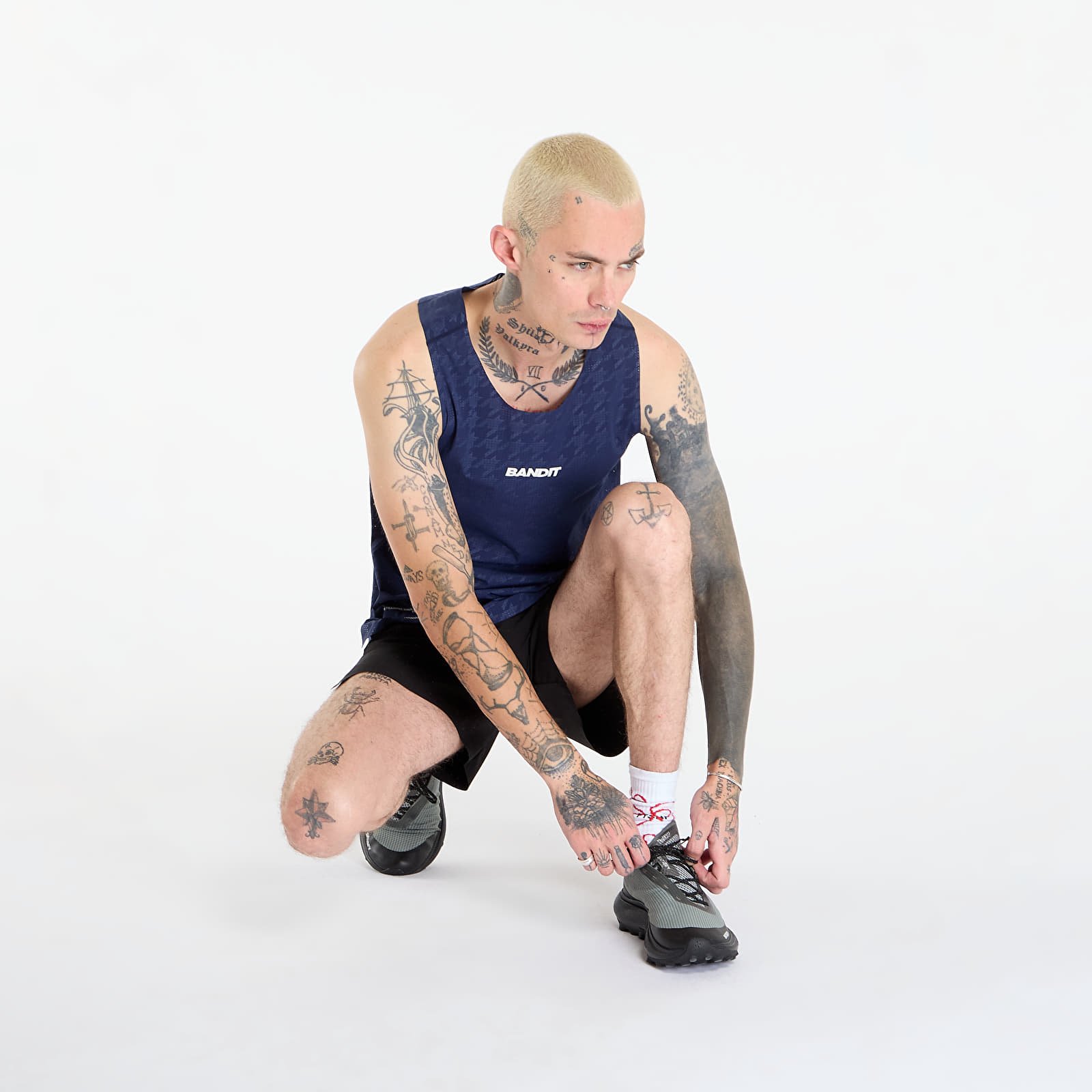 Västar Bandit Embossed Vento™ Performance Singlet NY Navy